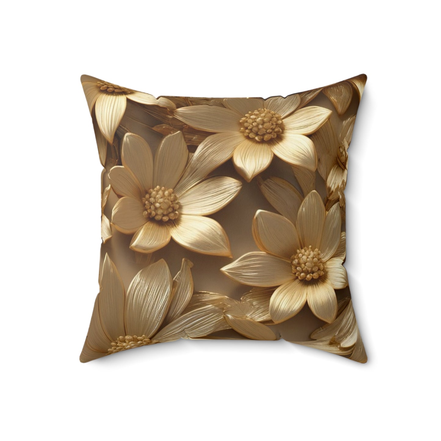 Elegant Floral Square Pillow for Cozy Home Decor, Boho Accent Pillow