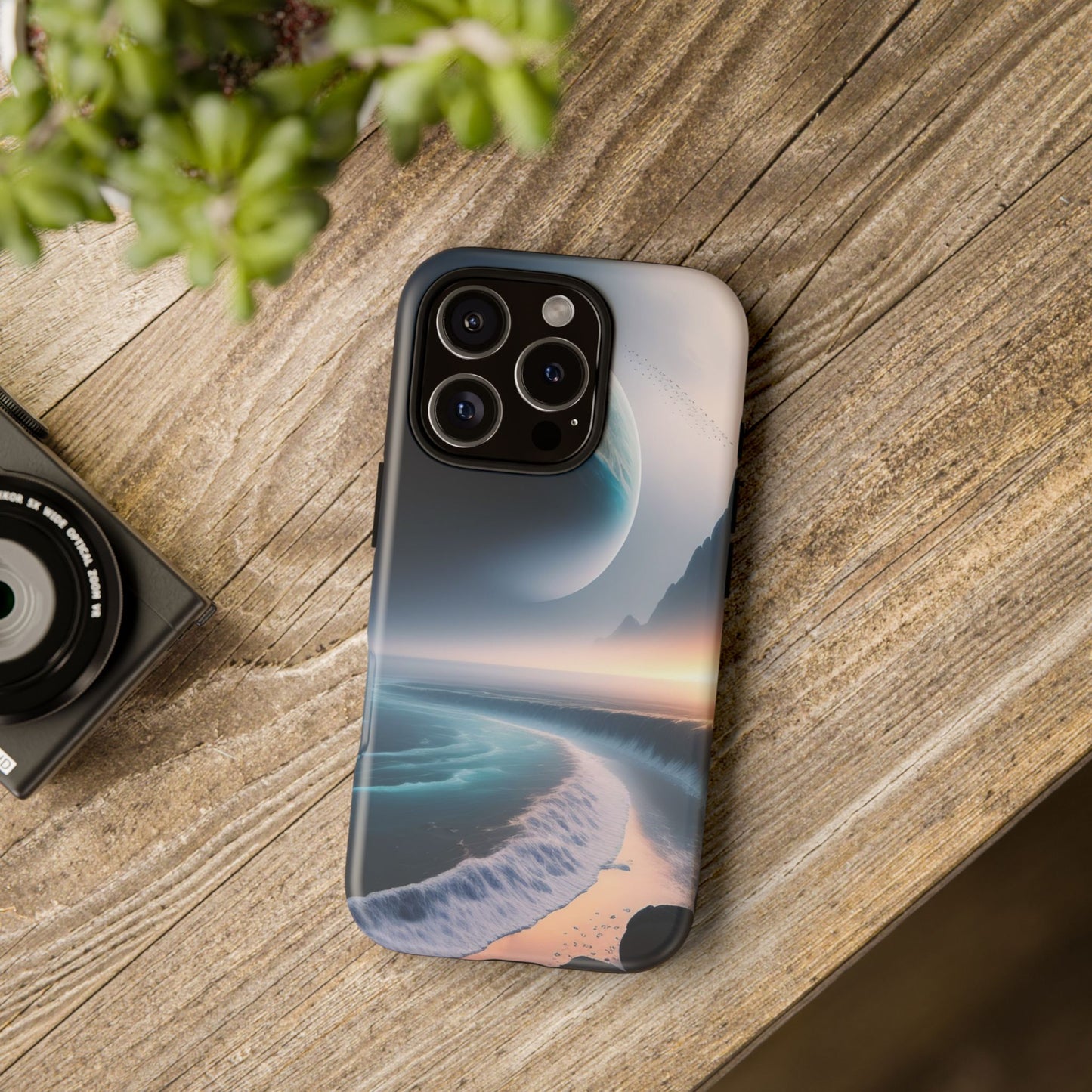 Galaxy Ocean Phone Case — Surreal Planet Beach Tough Case