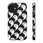 Ghost Pattern Phone Case, Cute Ghost Cell Phone Cover, Halloween Accessory, Spooky Gift, Black and White Phone Case
