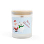Christmas Santa & Polar Bear Frosted Glass Candle — 11oz Merry Christmas Holiday Scented Candle