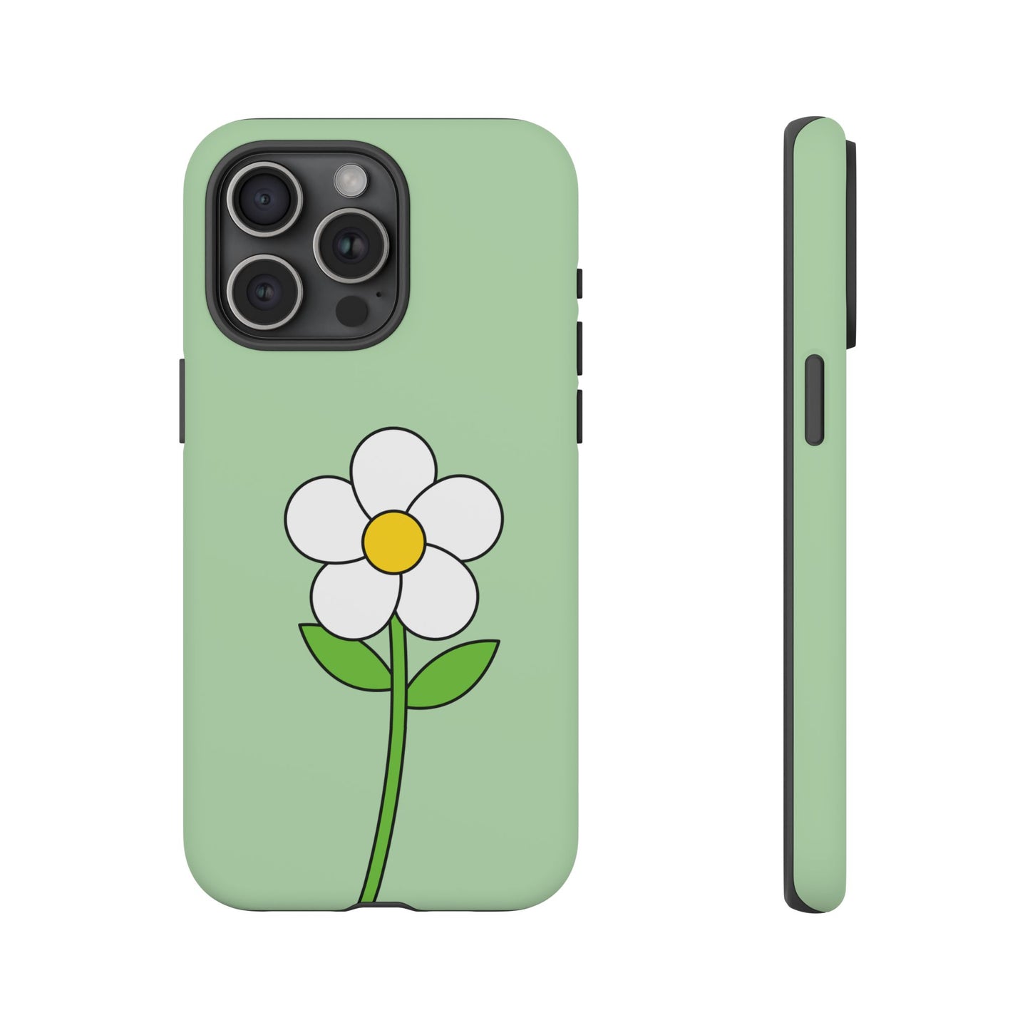 Floral Phone Case - Tough Cases for Nature Lovers, Cute Green Flower Design, iPhone Cover, Gift for Her, Spring Accessories