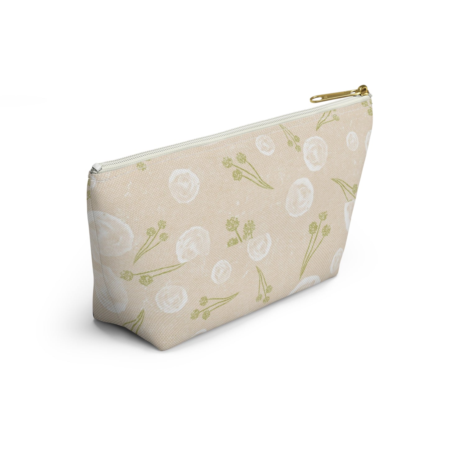 Floral Accessory Pouch, Makeup Bag, Travel Organizer, Gift for Her, Greenery Design, Cosmetic Case, Cute Storage