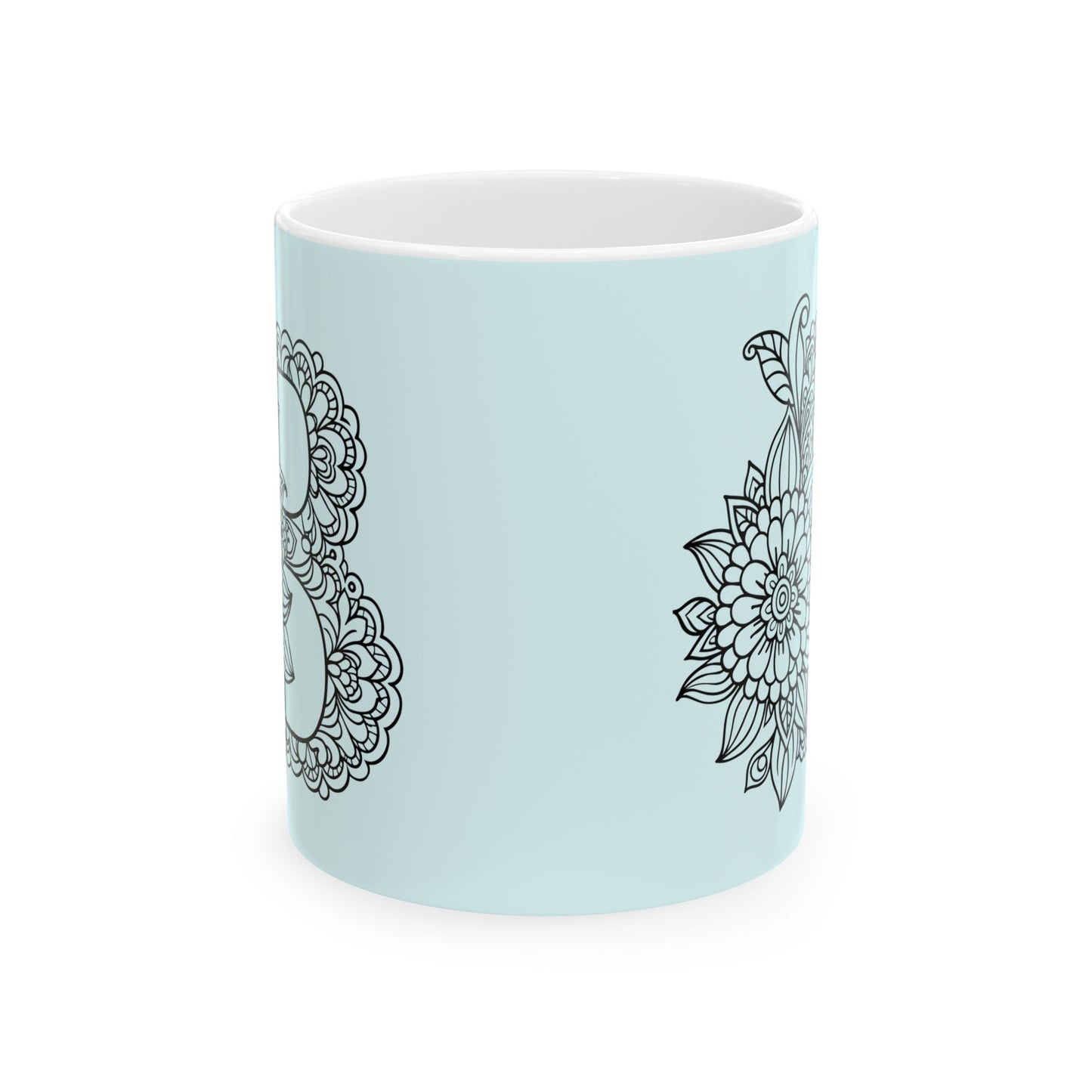 Mandala Design Ceramic Mug -Letter B Relaxing Gift for Tea Lovers, Coffee Enthusiasts, Home Decor, Perfect for Holidays, Zen Vibe
