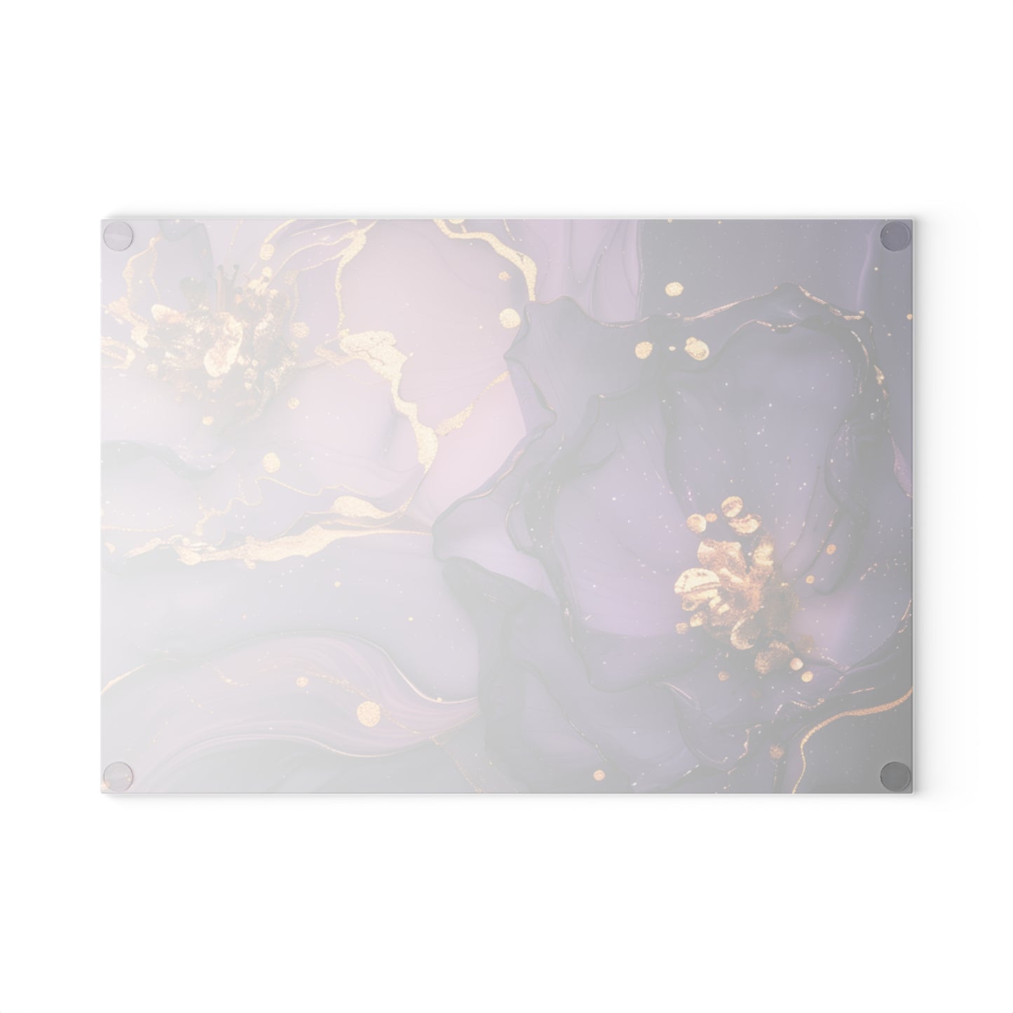 Floral Art Glass Cutting Board, Elegant Kitchen Decor