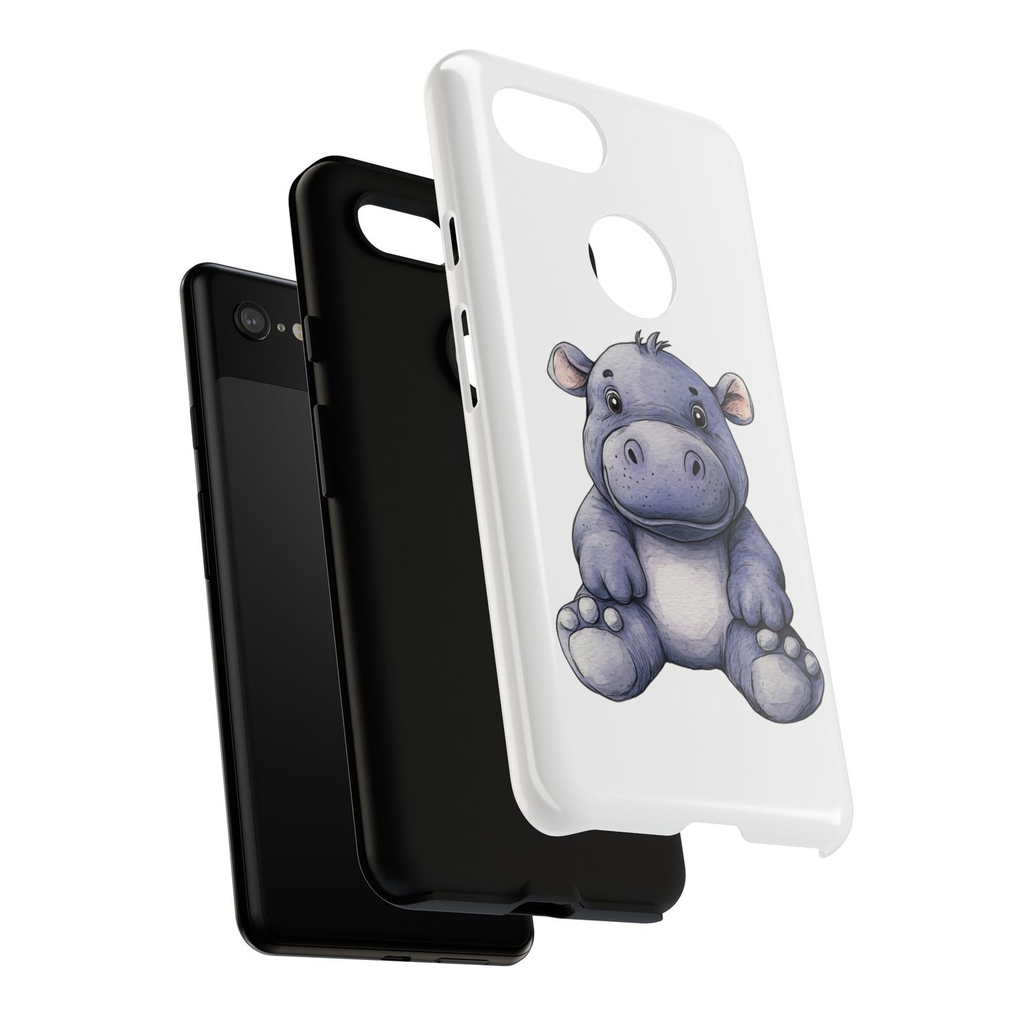 Cute Hippo Phone Case, Unique Tough Cases, Animal Lover Gift, Cute Animal Design, Baby Animal Phone Accessory
