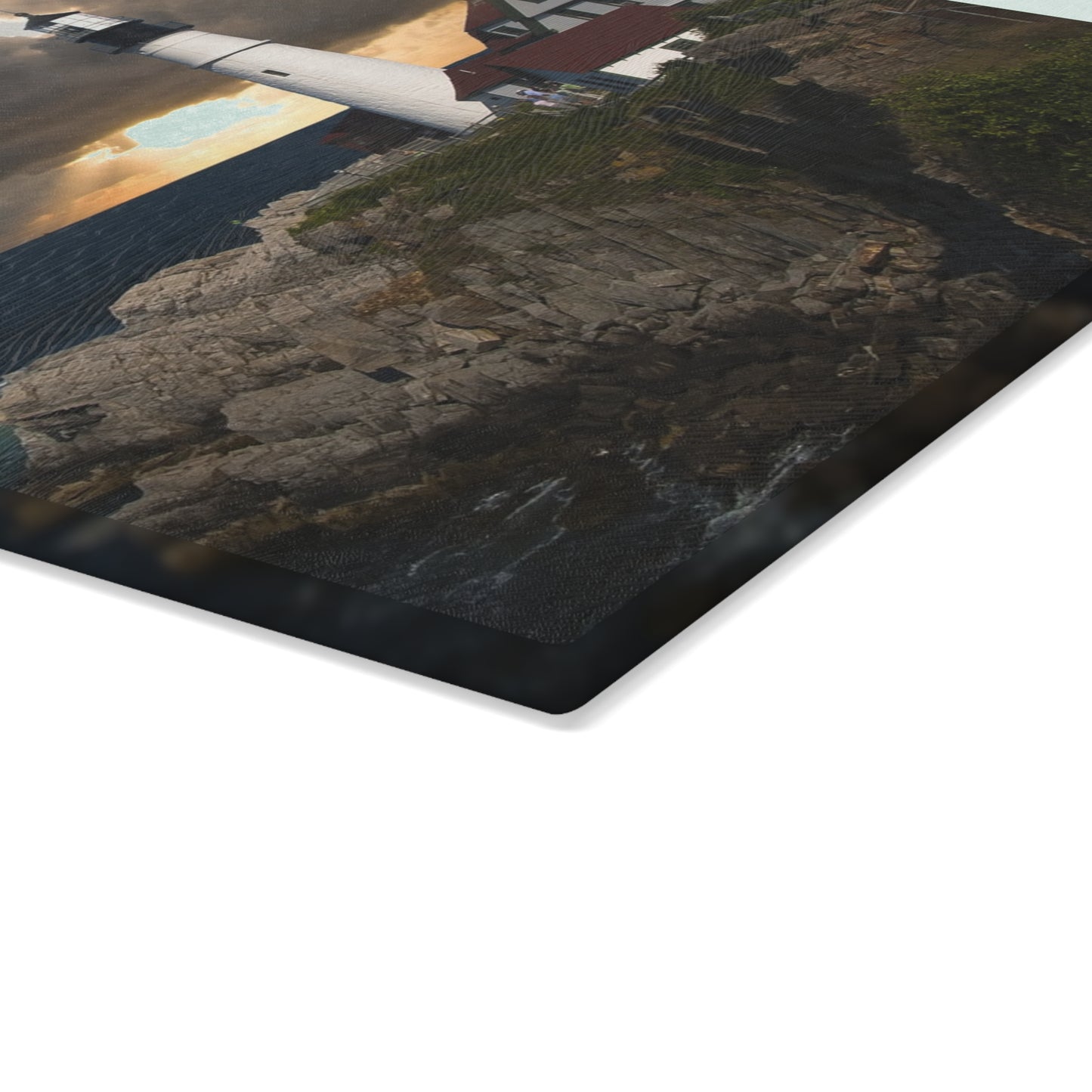 Coastal Lighthouse Glass Cutting Board - Kitchen Decor, Beach House Gift, Unique Cooking Gift, Home and Novelty, Coastal Kitchen Accessory