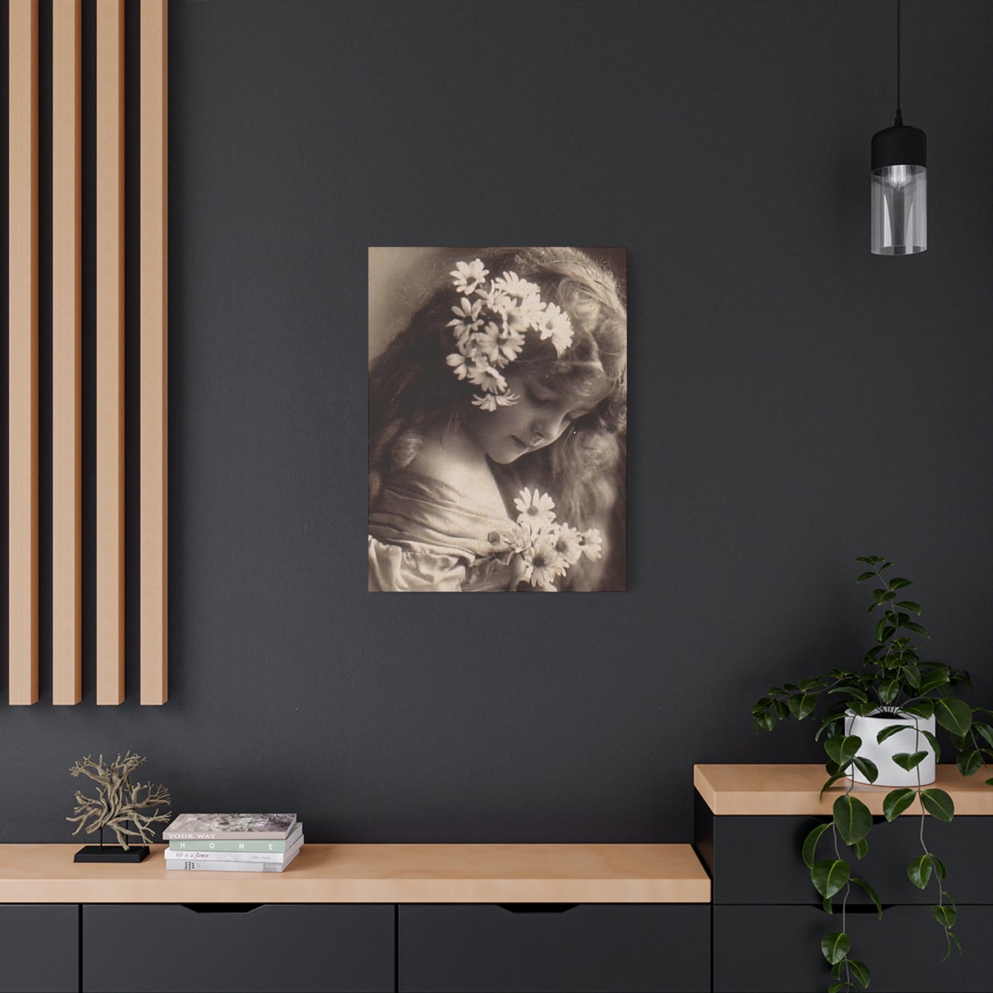 Vintage Floral Portrait Canvas