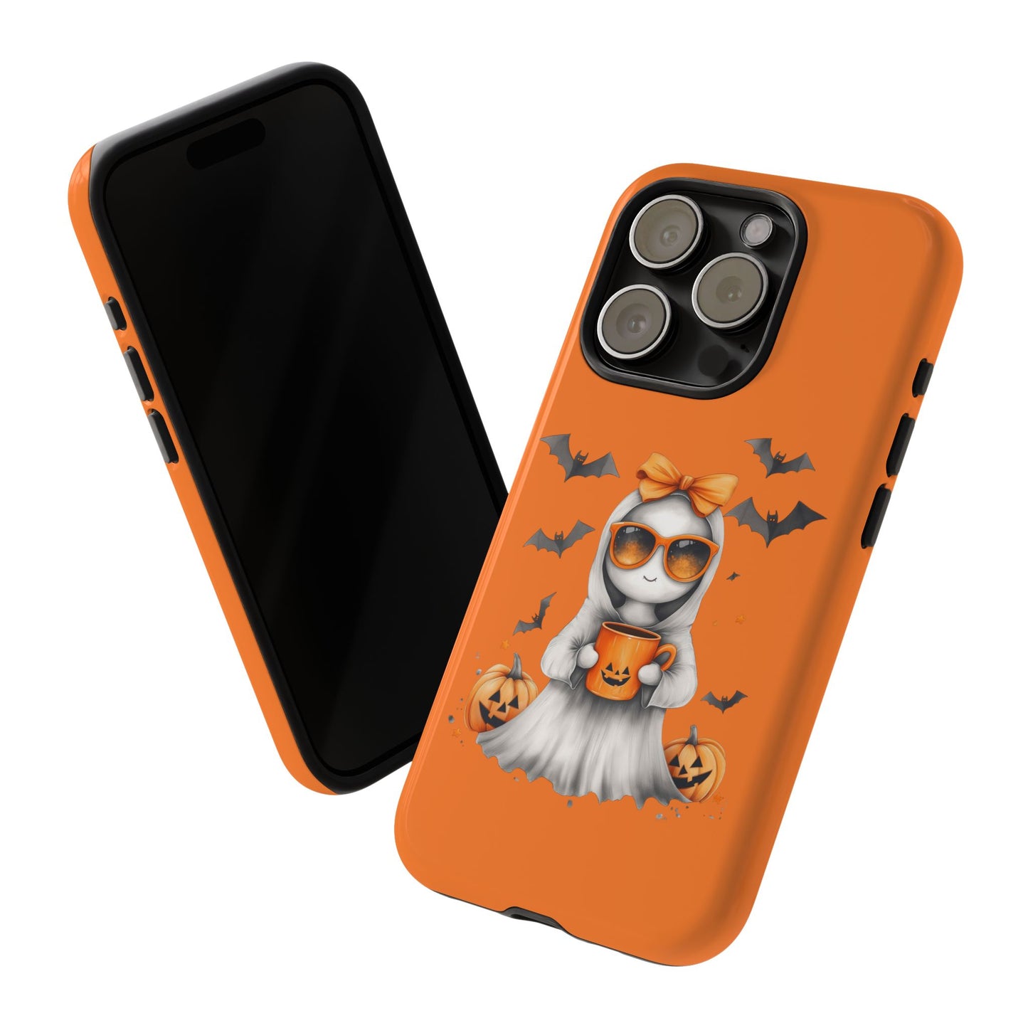 Halloween Ghost Phone Case, Cute Cat Ghost Case, Autumn Phone Cover, Spooky Season Gift, Trick or Treat Case