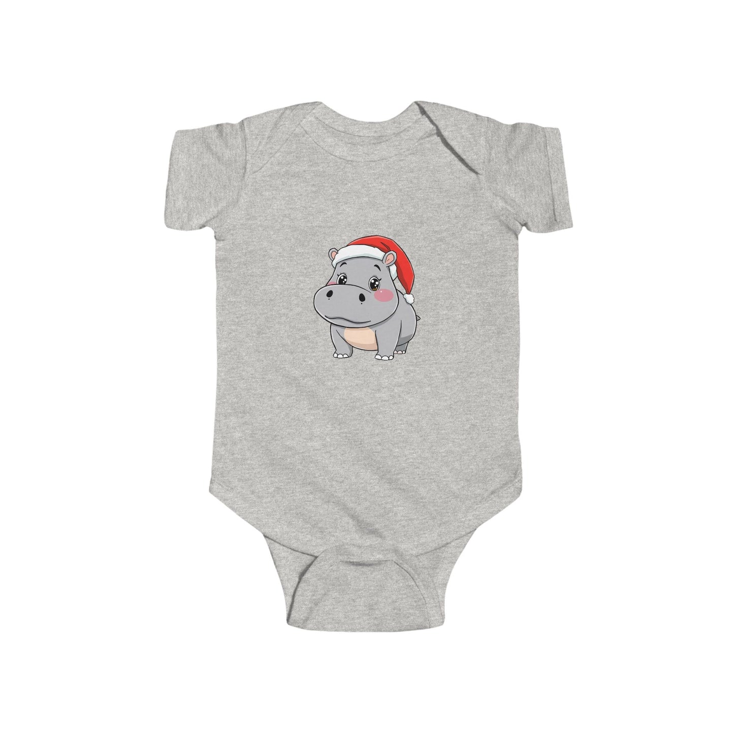 Christmas Hippo Baby Bodysuit, Cute Infant Outfit, Holiday Gift for Newborns, Adorable Baby Clothes, Santa Hippo Design