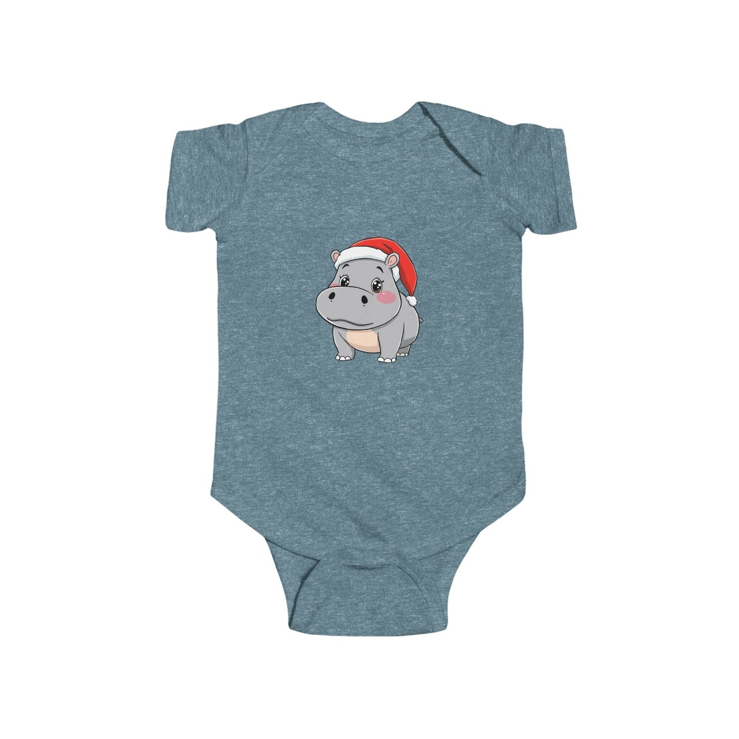 Christmas Hippo Baby Bodysuit, Cute Infant Outfit, Holiday Gift for Newborns, Adorable Baby Clothes, Santa Hippo Design