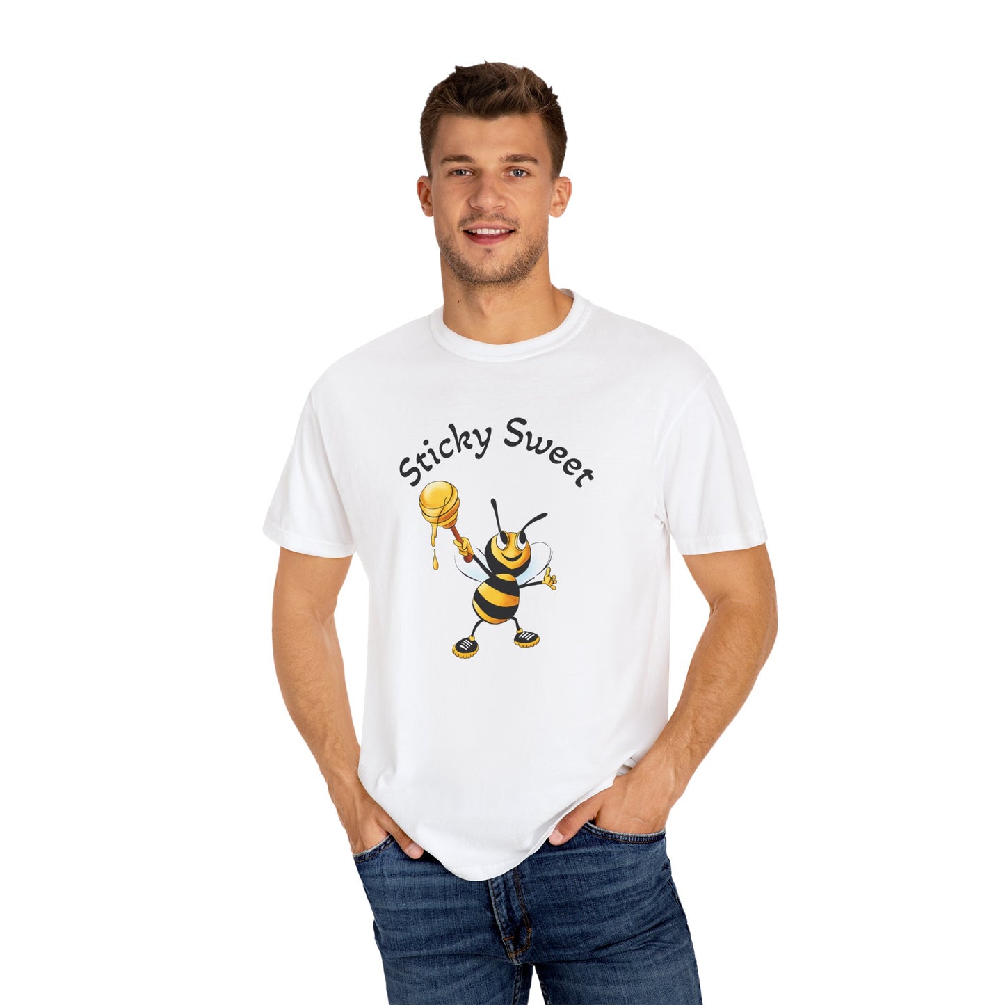 Bee-Themed Unisex T-Shirt - "Sticky Sweet" Graphic