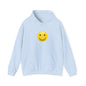 Smiley Face Hooded Sweatshirt, Cozy Unisex Hoodie, Casual Wear, Gift for Friends, Cheerful Apparel, Everyday Comfort Clothing