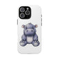 Cute Hippo Phone Case, Unique Tough Cases, Animal Lover Gift, Cute Animal Design, Baby Animal Phone Accessory