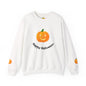 Halloween Pumpkin Sweatshirt, Cozy Fall Apparel, Unisex Crewneck for Halloween, Autumn Casual Wear, Fun Gift Idea