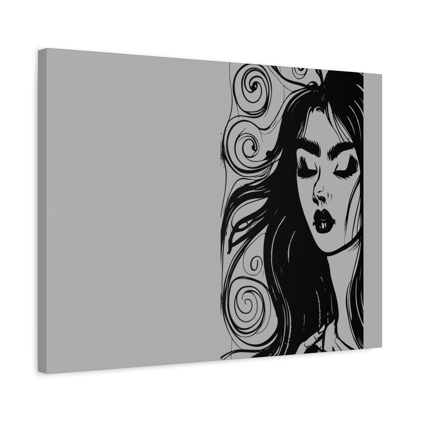 Gothic Woman Portrait Canvas Art — Matte Stretched Wall Decor