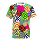 Colorful Circle Pattern Unisex Tee, Vibrant Graphic T-Shirt for Casual Wear, Gift for Art Lovers, Trendy Summer Style, Unique Retro Shirt