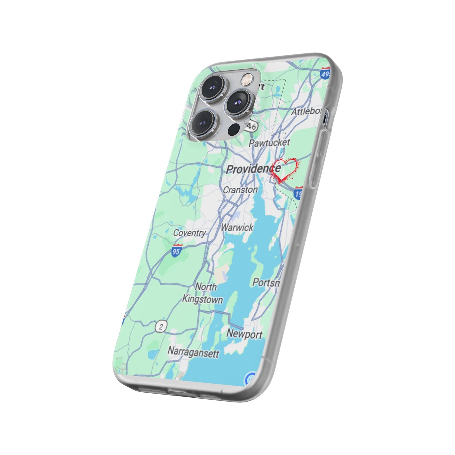 Providence Heart Map Phone Case - Custom Flexible Smartphone Protector, Gift for Her, Map Lover's Accessory, Personalized Case, Travel [...]
