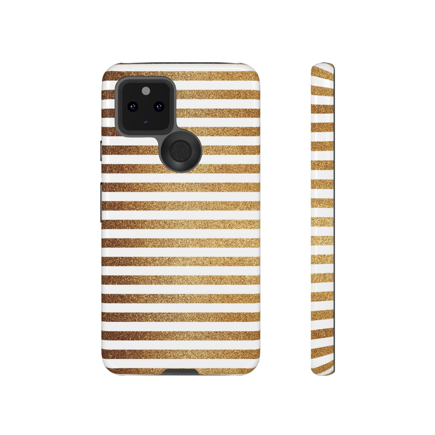 Glamorous Gold Striped Phone Case | Tough Cases, Stylish Phone Cover, Chic Accessories, Gift for Her, Fashionable Tech