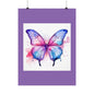 Butterfly Watercolor Matte Poster — Purple Vertical Art Print