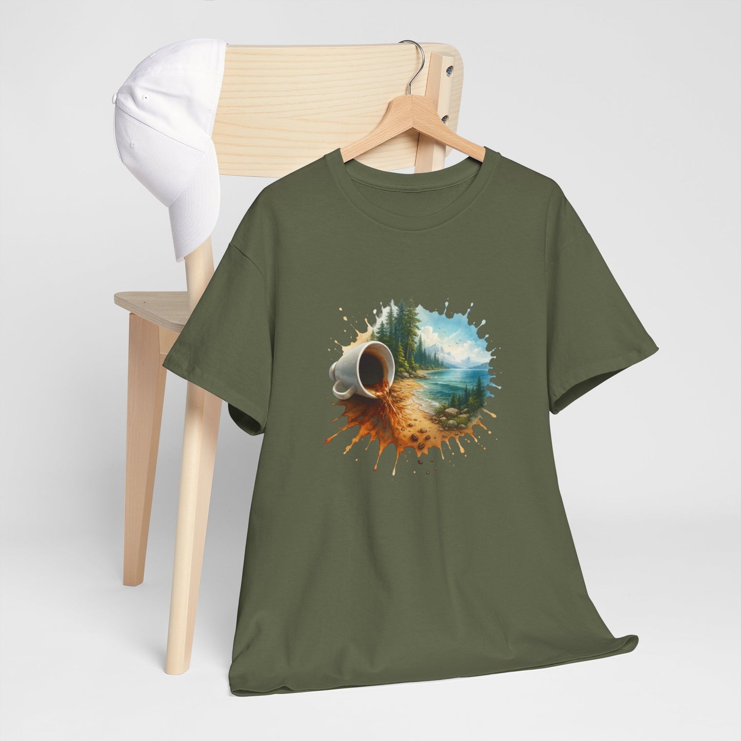 Nature-Inspired Unisex Heavy Cotton Tee, Casual Outfit, Gift for Nature Lovers, Camping Apparel, Outdoor Adventure Shirt