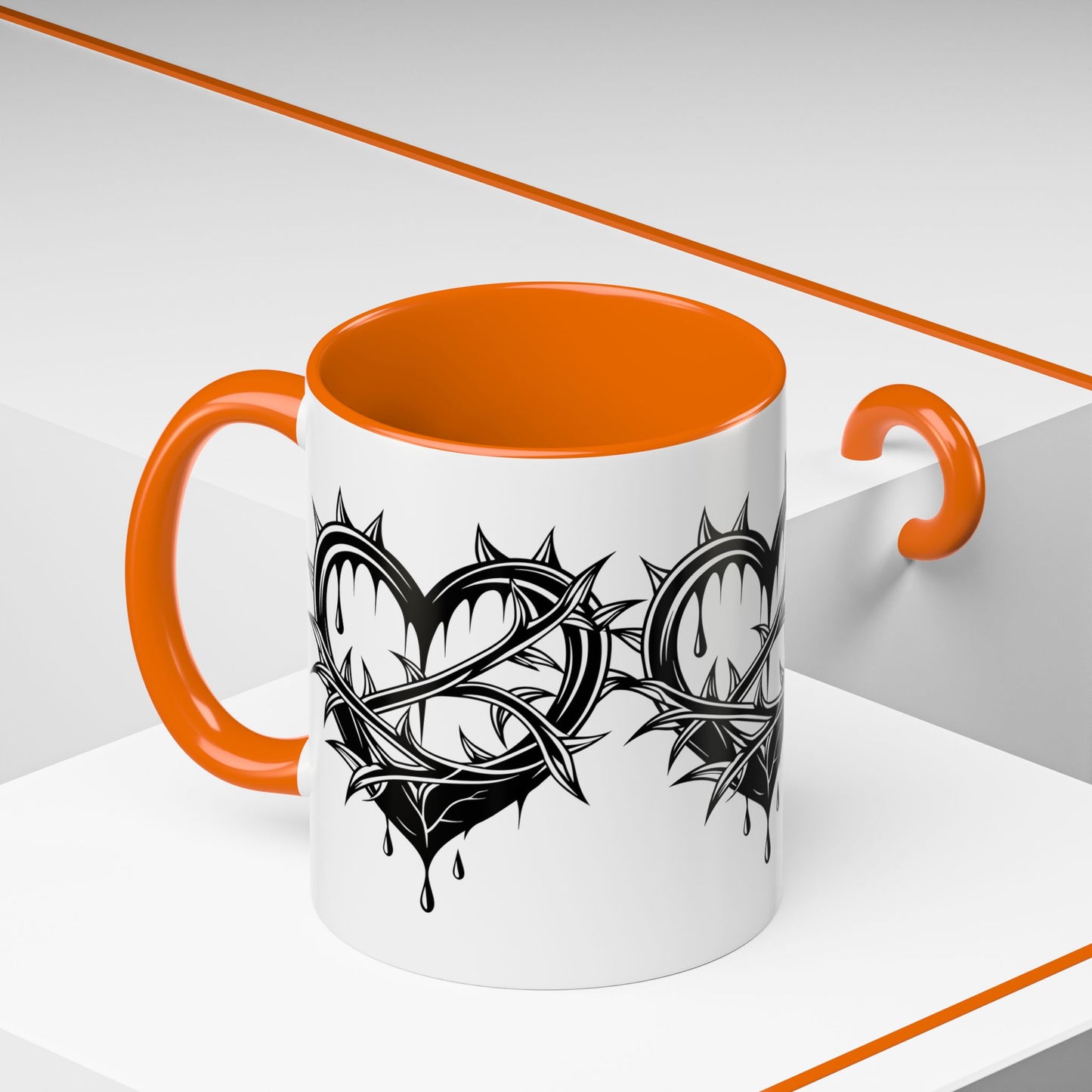 Gothic Heart Mug, Unique Art Coffee Cup for Gifting, Gothic Home Decor, Perfect for Friends, Gothic Style Drinkware