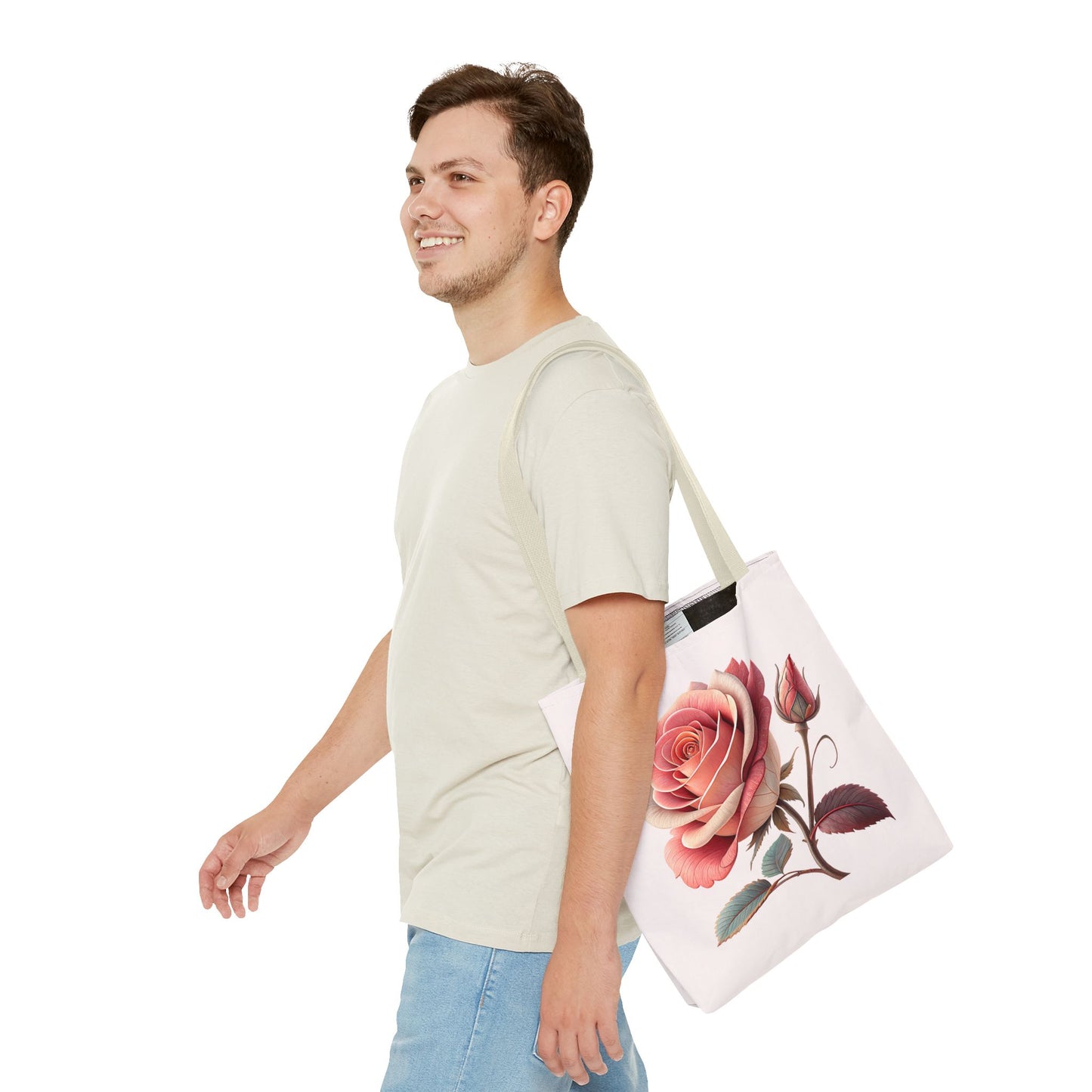 Romantic Floral Tote Bag, Rose Design, Chic Bag, Stylish Carryall, Perfect Gift for Her, Everyday Use, Eco-Friendly