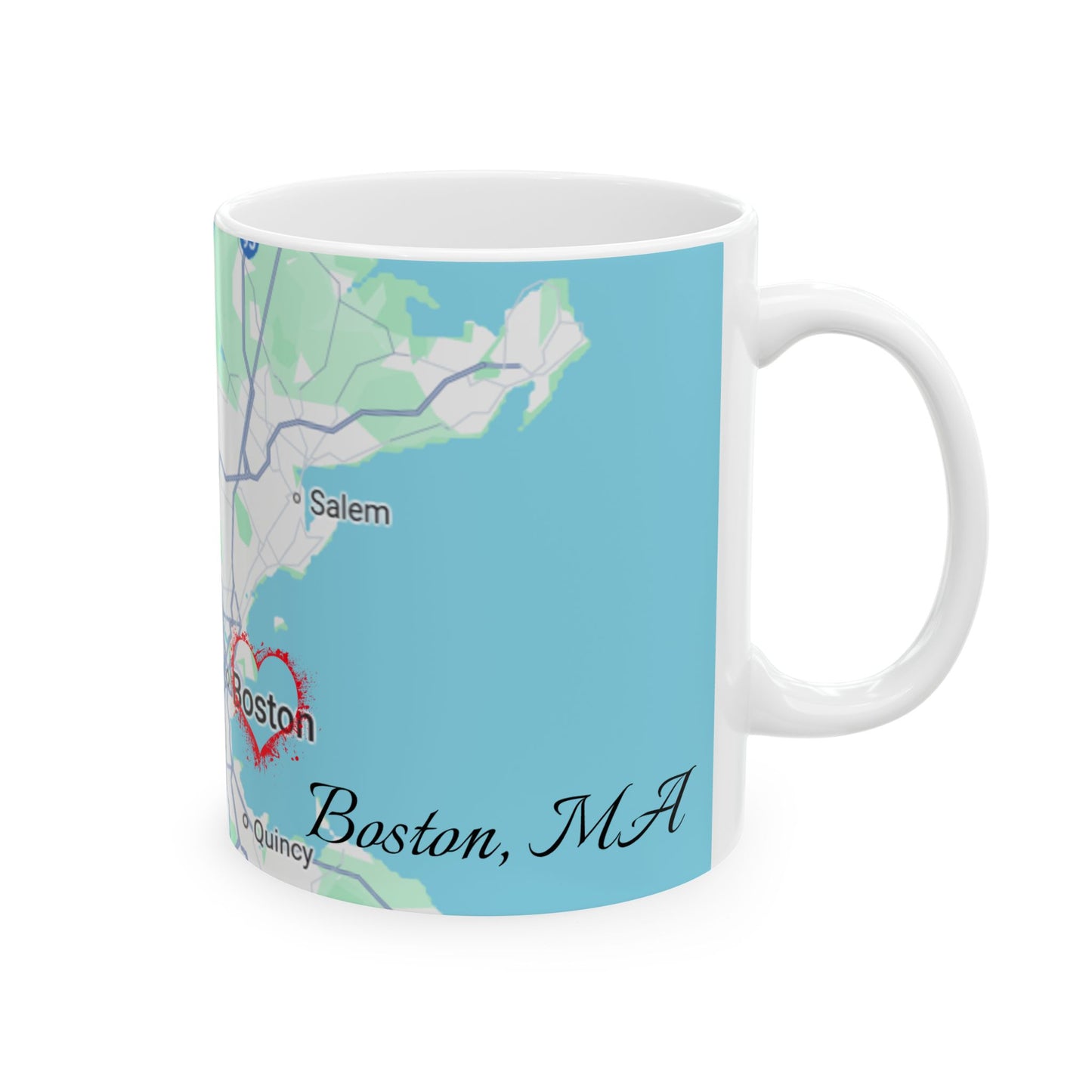 Boston Map-Printed Ceramic Mug - Custom Location Gift, Coffee Lover's Travel Mug, Personalized Home Decor, Geography Gift