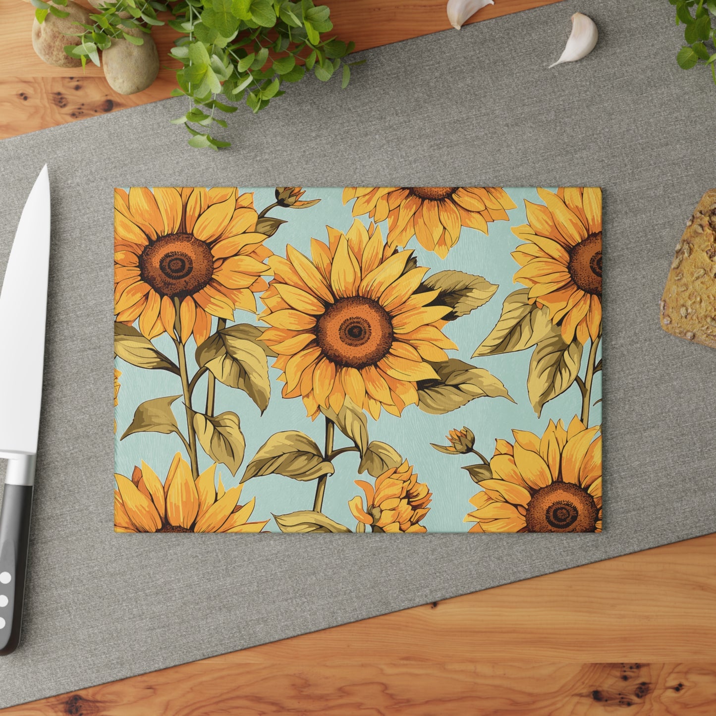 Sunflower Glass Cutting Board  Kitchen Decor,