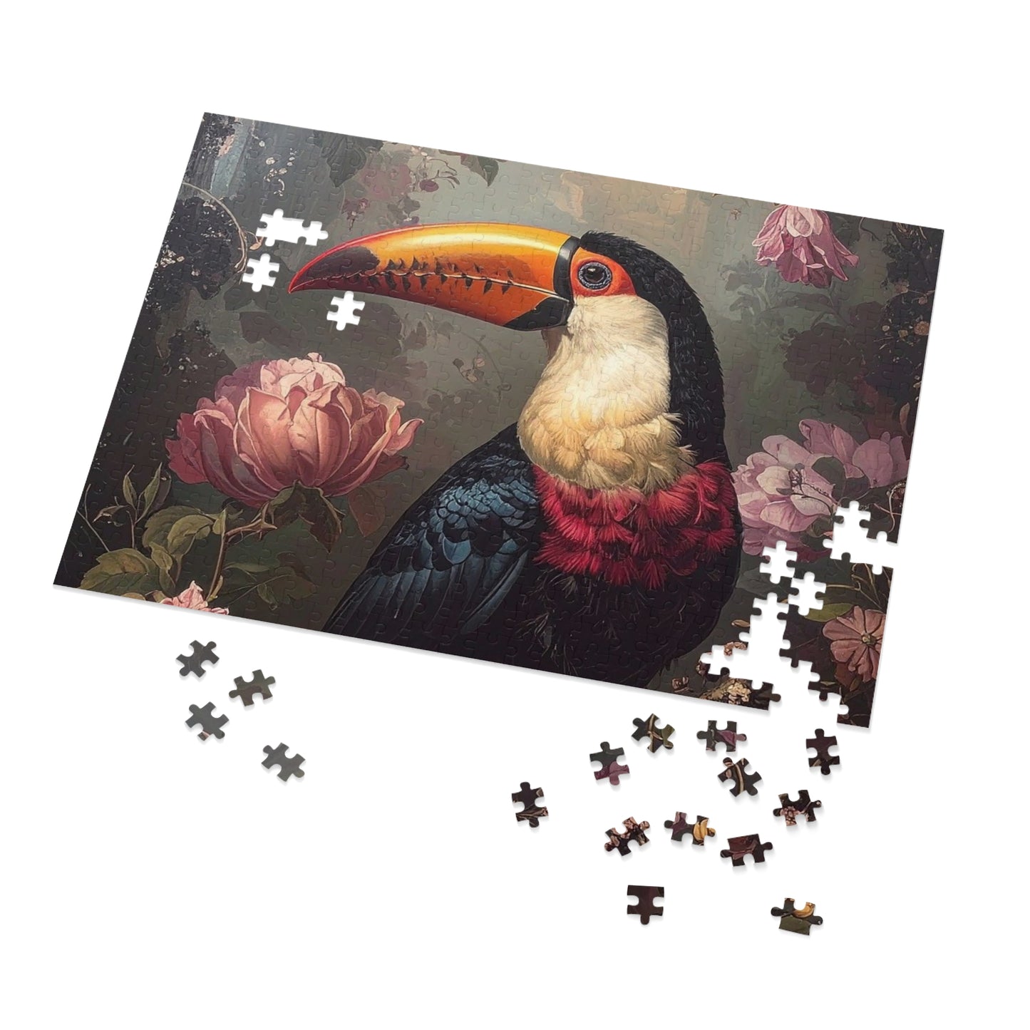Vibrant Toucan Jigsaw Puzzle with Tin - Bird Lovers Gift, Home Decor, Family Activity, Tropical Art, Unique Presents