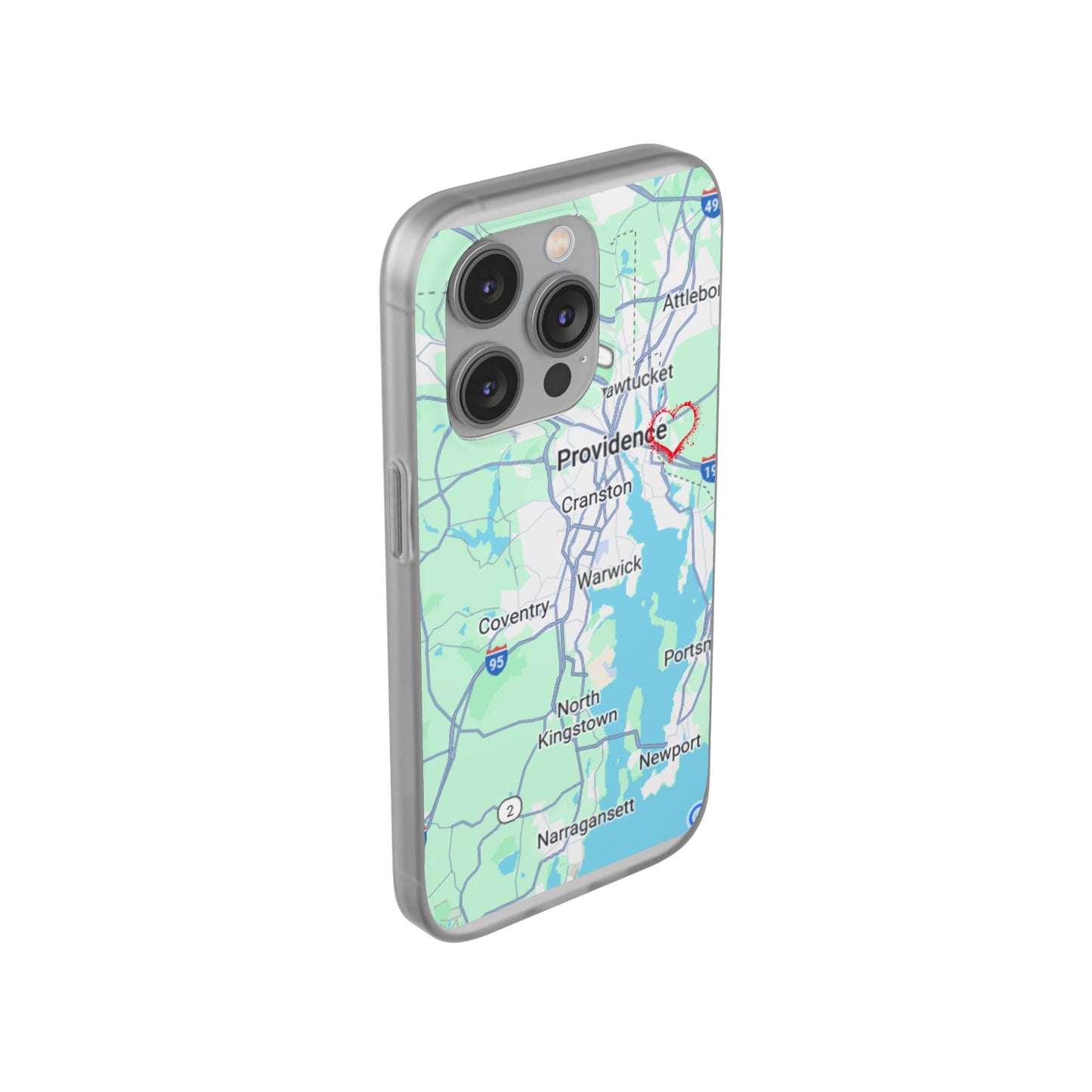 Providence Heart Map Phone Case - Custom Flexible Smartphone Protector, Gift for Her, Map Lover's Accessory, Personalized Case, Travel [...]