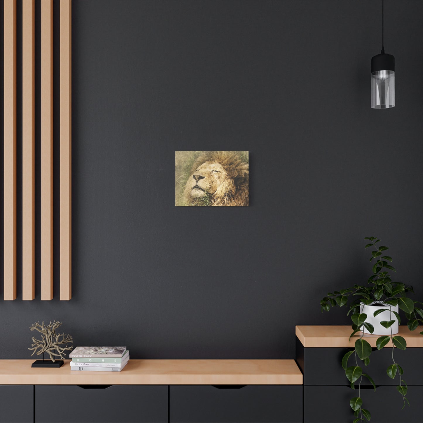 Lion Portrait Matte Canvas Print — Stretched 1.25" Wall Art