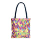 Colorful Geometric Tote Bag, Funky Shoulder Bag, Eco-Friendly Shopping Tote, Stylish Beach Bag, Art-Inspired Everyday Bag