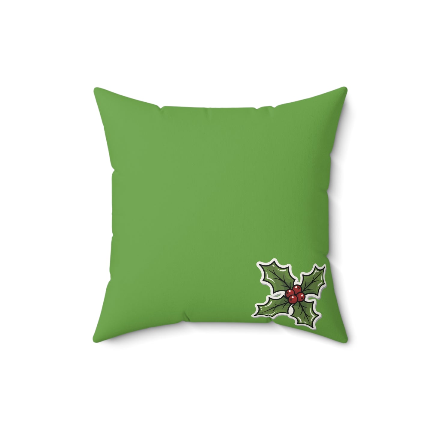 Holiday Holly Decor Pillow, Christmas Decorative Cushion, Green Festive Throw Pillow, Winter Home Decor, Seasonal Accent Pillow