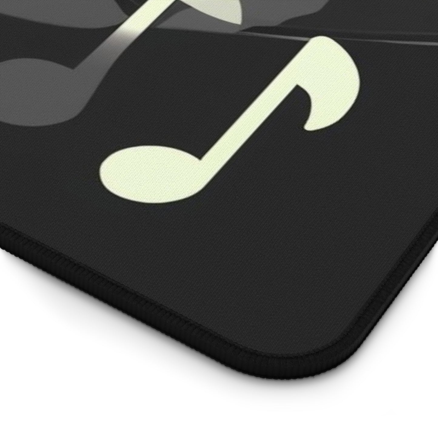 Musical Notes Desk Mat – Black Music-Themed Workstation Pad