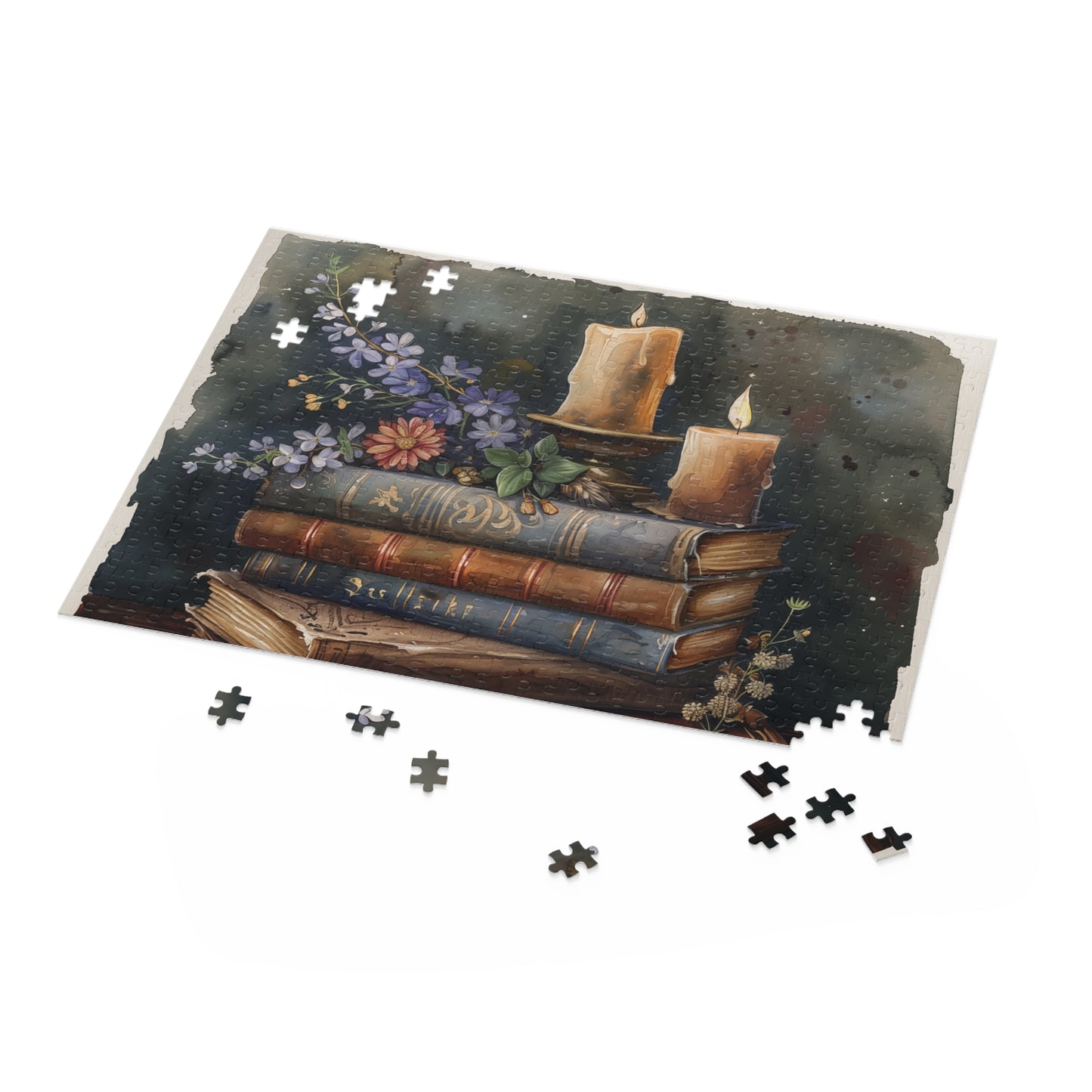 Cozy Candlelit Books Puzzle - Perfect Gift for Book Lovers, Family Activity, Home Decor, Relaxation, Fun Challenges