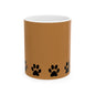 Paw Print Ceramic Mug - Ideal for Pet Lovers, Dog Owners, Animal Enthusiasts, Gift for Pet Birthdays, Cozy Coffee Moments, Kitchen Decor