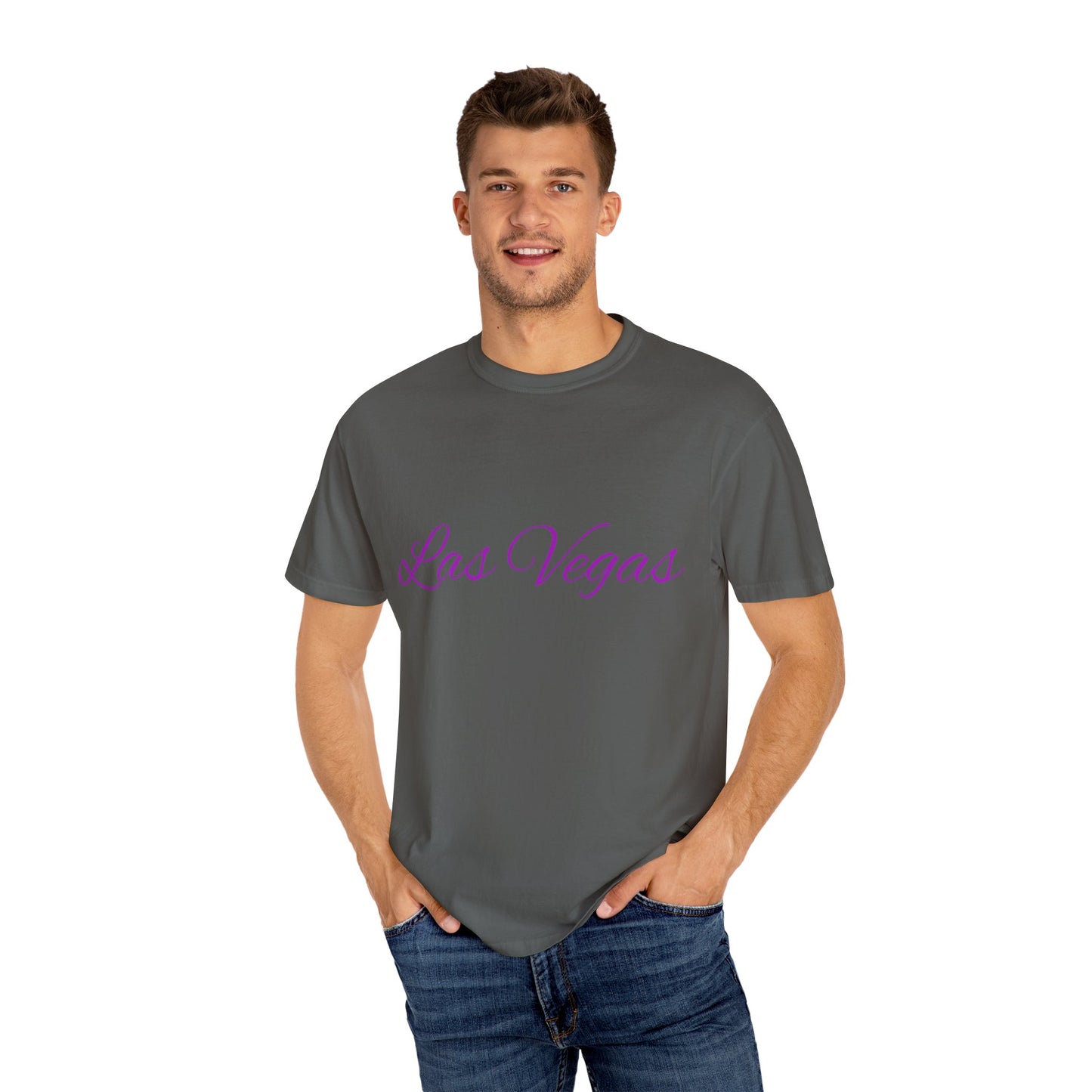 Las Vegas Floral Unisex Garment-Dyed T-Shirt | Vacation Tee, Travel Shirt, Summer Outfit, Gift for Travelers, Retro Las Vegas Design
