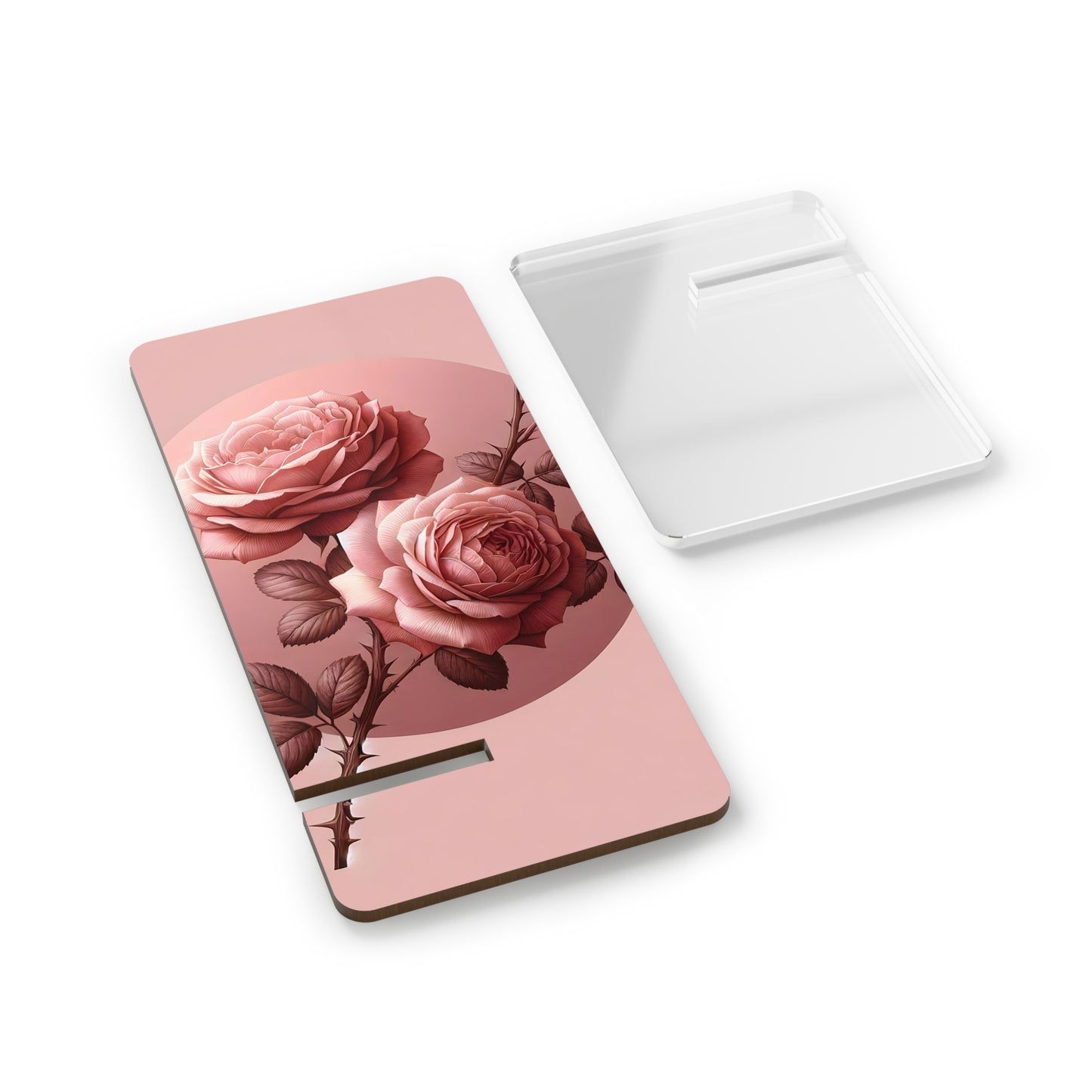 Rose Floral Mobile Display Stand, Phone Holder, Desk Organizer, Cute Gift for Her, Home Decor, Office Accessory