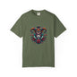 Vibrant Unisex Garment-Dyed T-shirt Featuring Colorful Jester Design, Festival Fashion