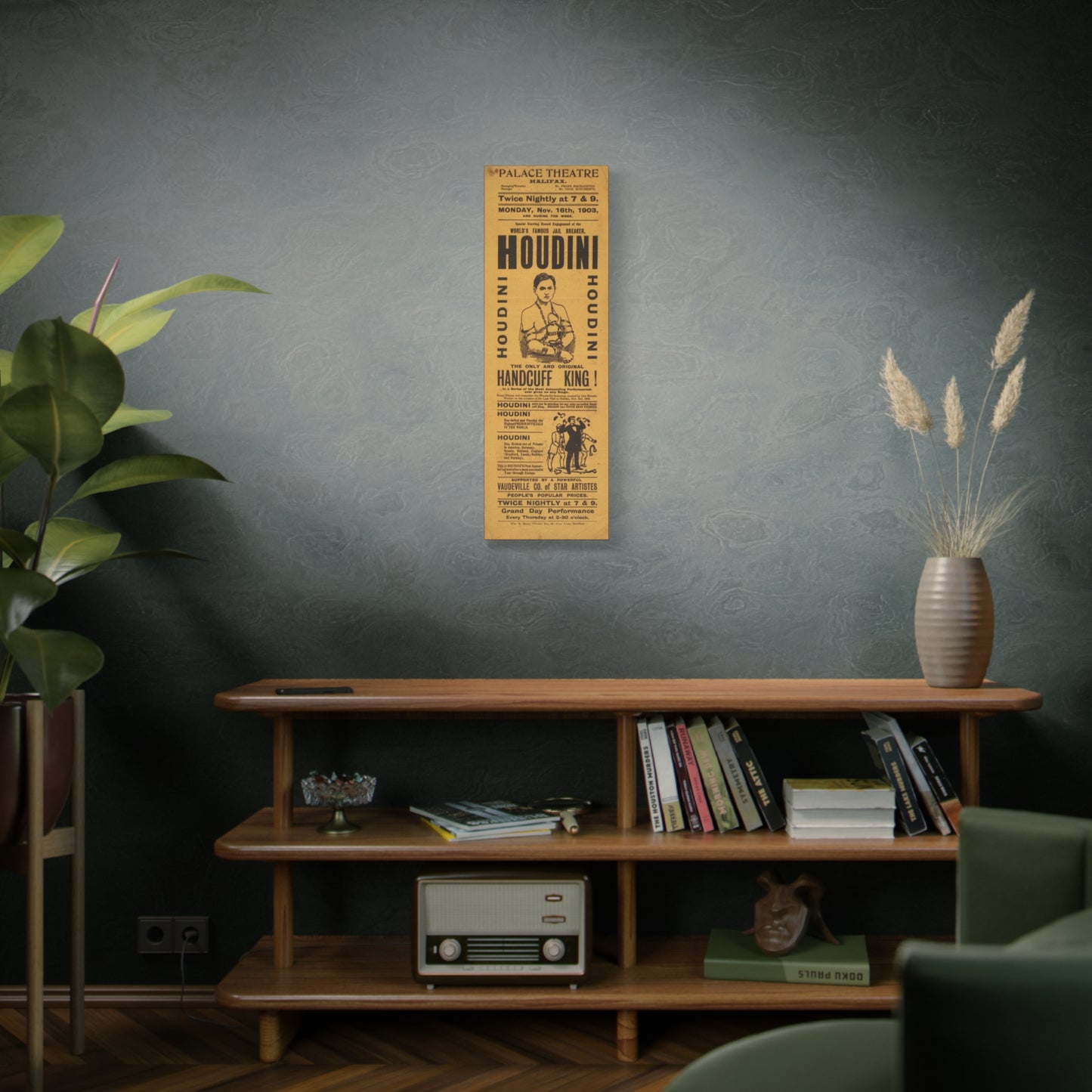 Houdini Vintage Poster Matte Canvas Wall Art (Stretched 1.25")