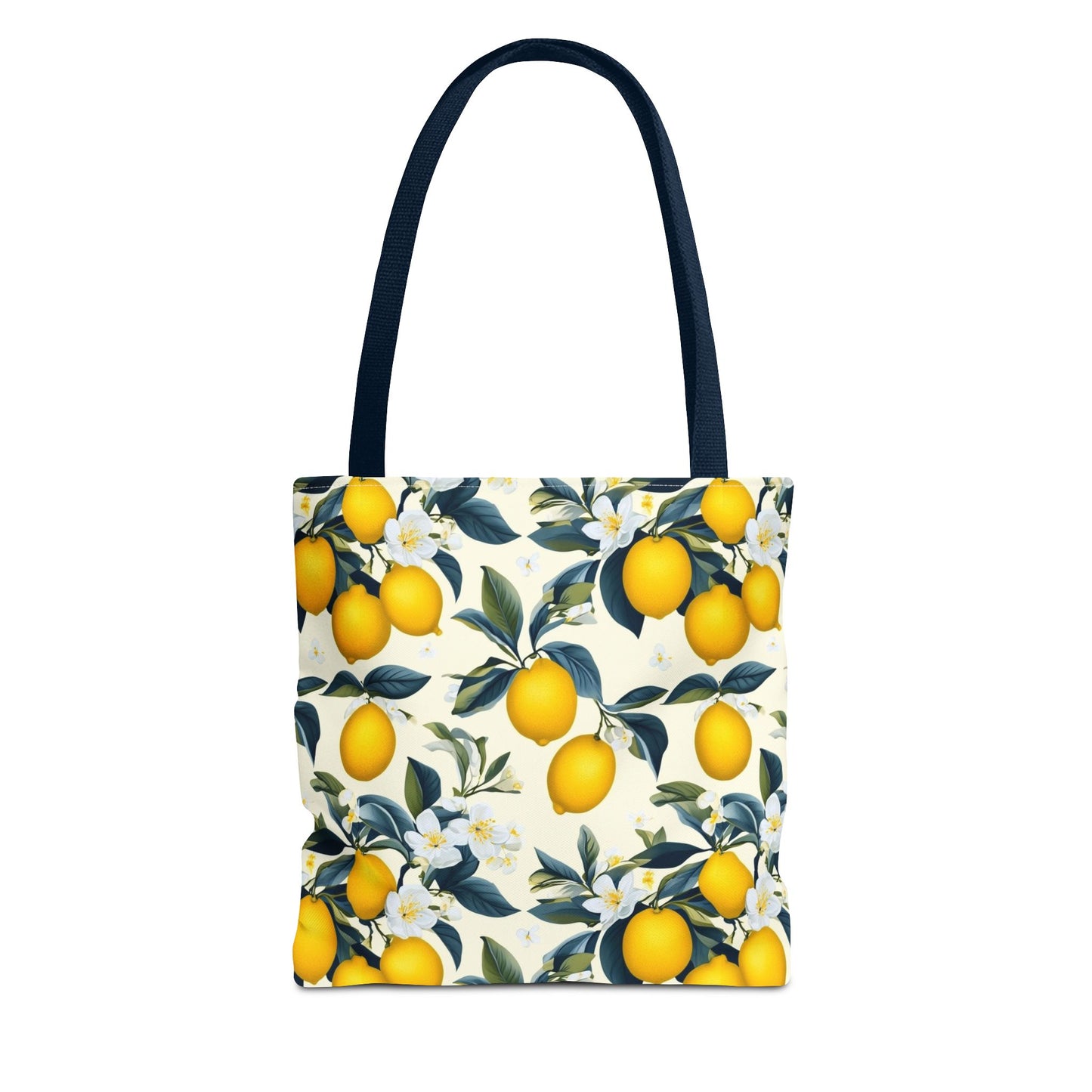 Lemon Blossom All-Over Print Tote Bag — Citrus Floral Market Bag
