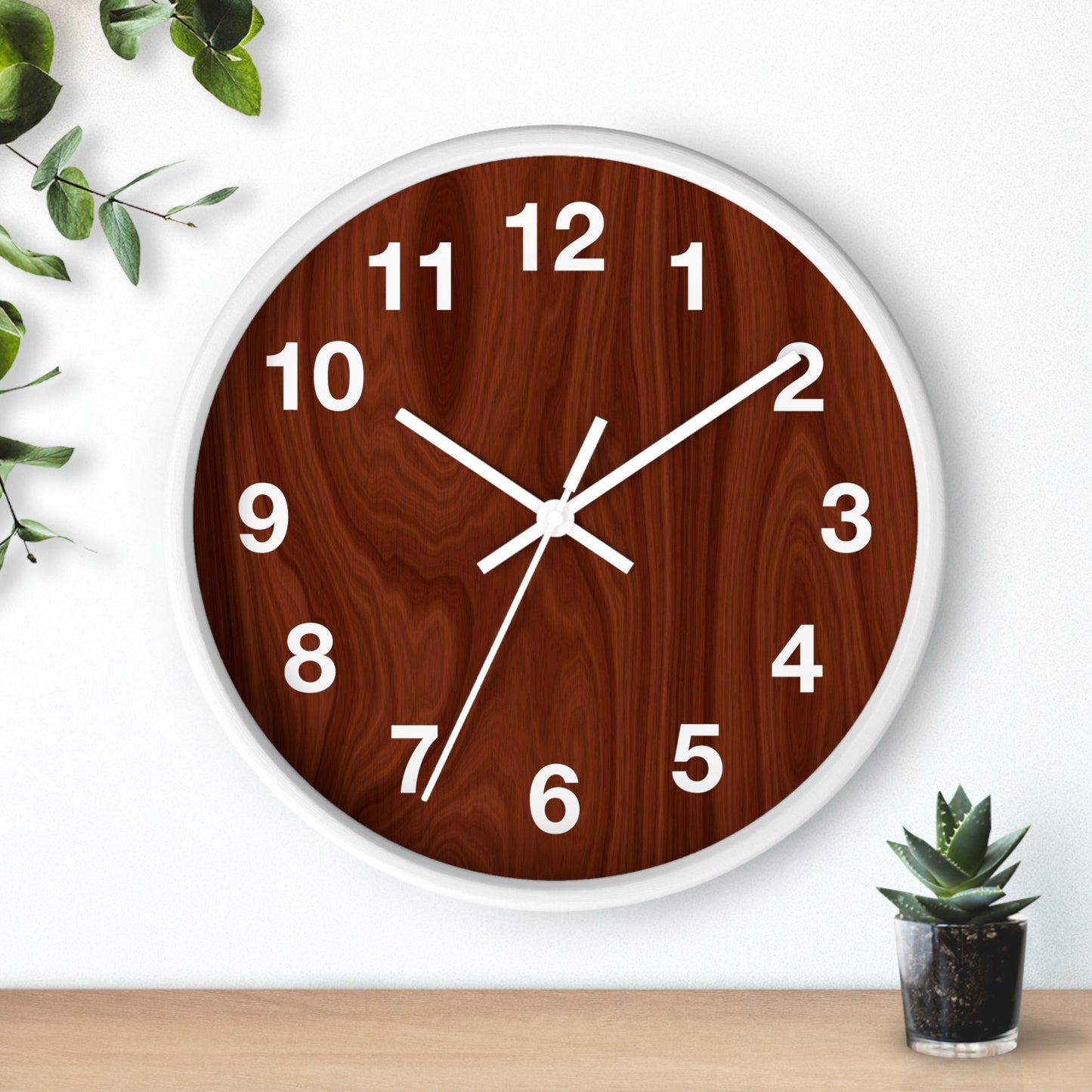 Rustic Wooden Wall Clock, Farmhouse Decor, Home Office Accessories, Gift for Her, Modern Minimalist Timepiece