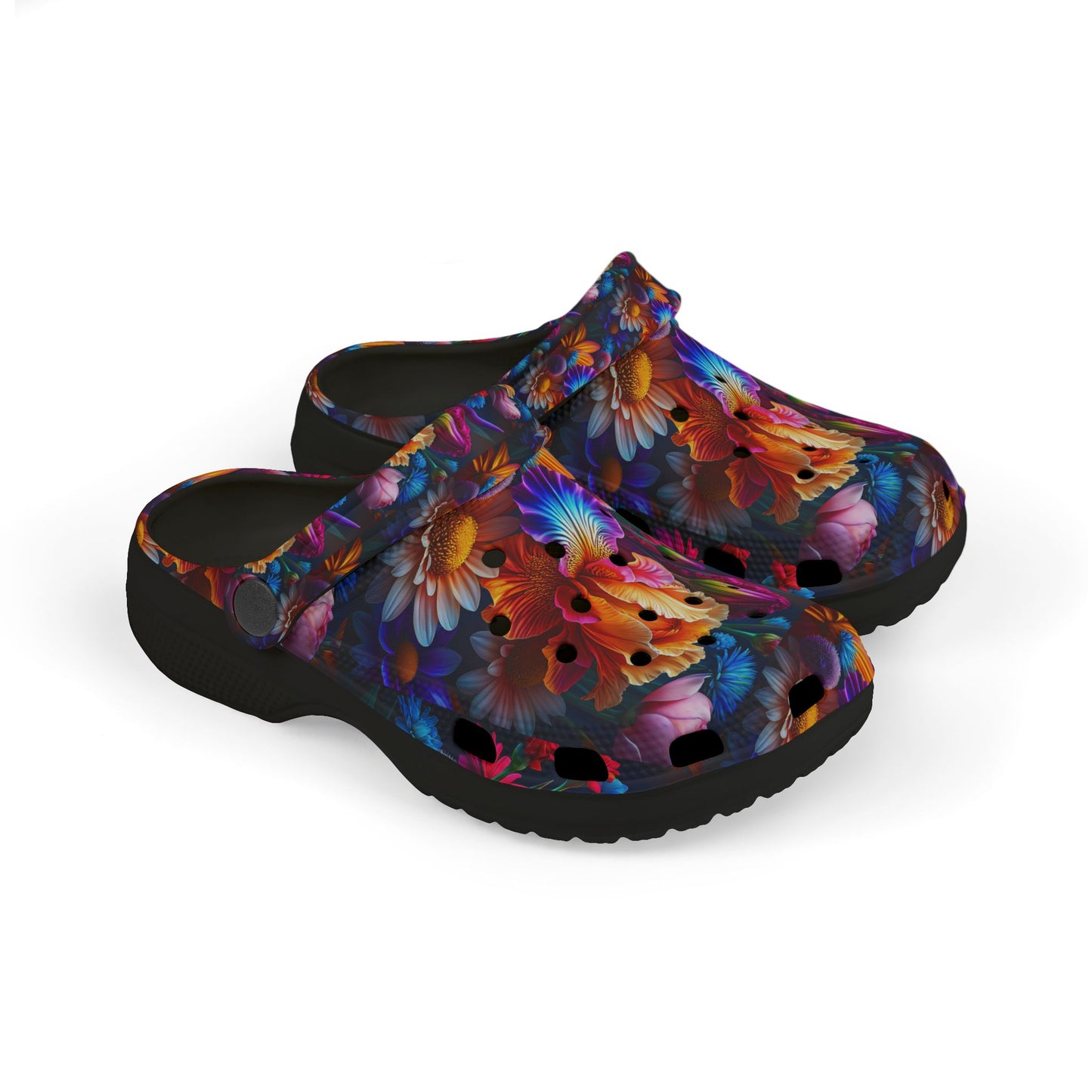 Colorful Kid's EVA Foam Clogs, Fun Playtime Footwear, Summer Outdoor Shoes, Floral Pattern Kids Shoes, Garden Clogs, Bright Kids Footwear
