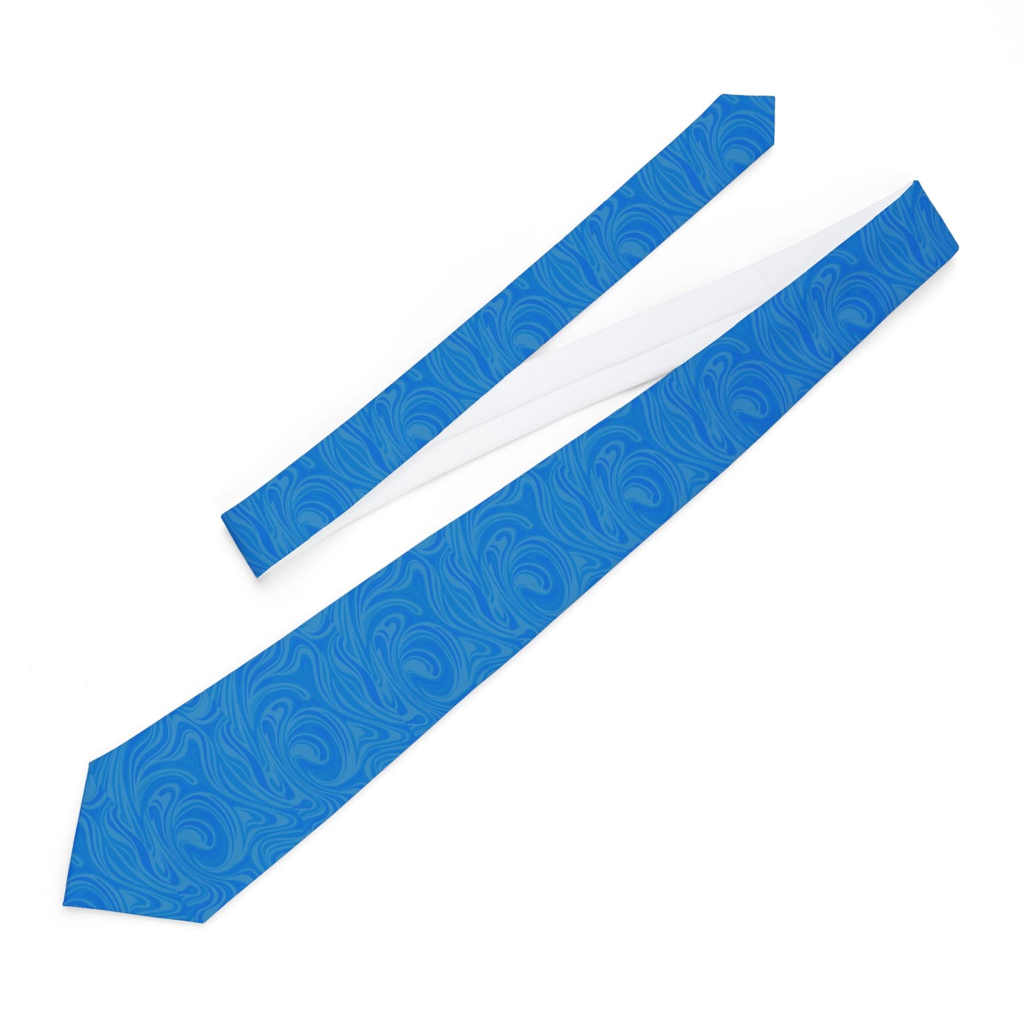 Swirled Blue Necktie - Elegant Accessory for Formal Occasions and Celebrations