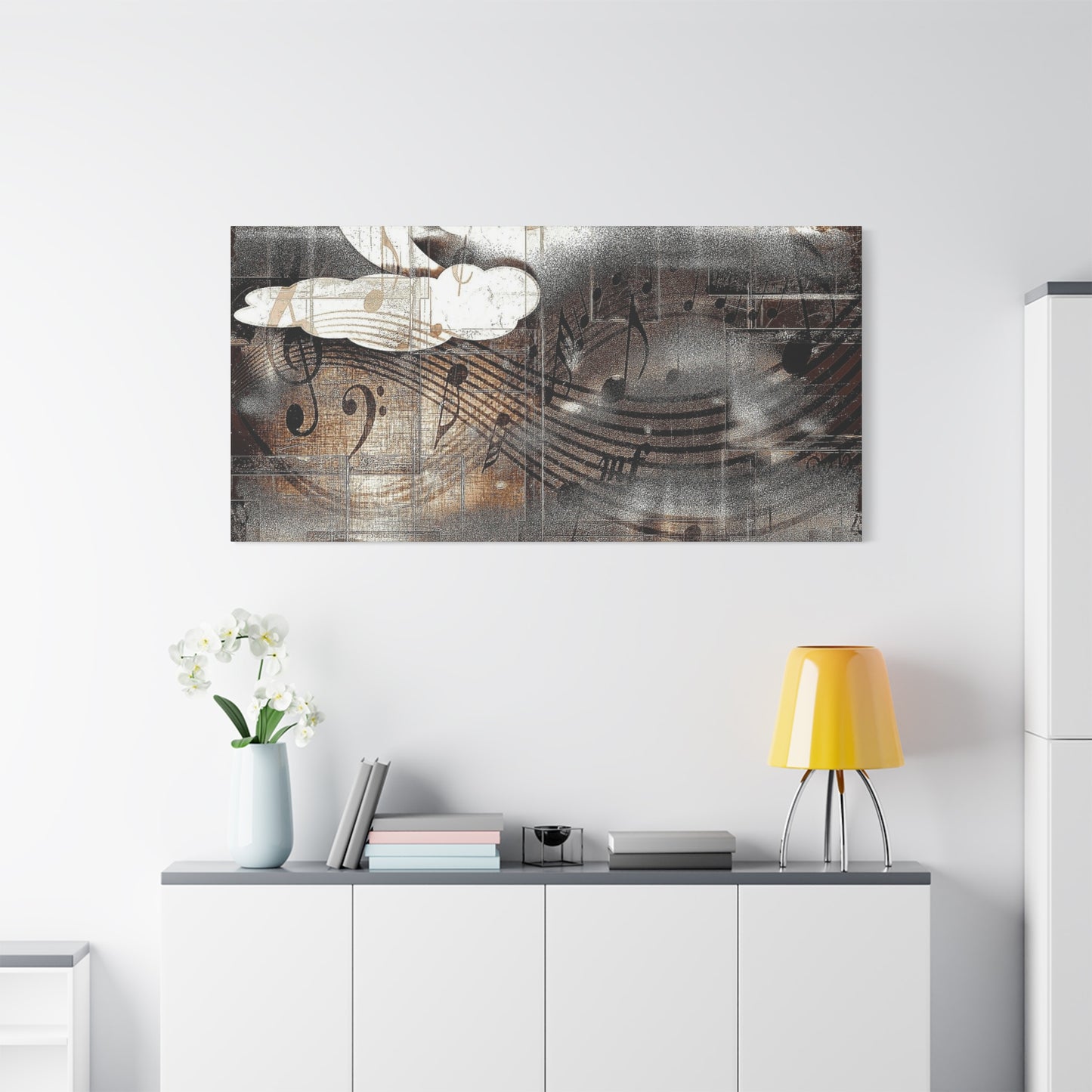 Abstract Musical Notes Matte Stretched Canvas Art (1.25")
