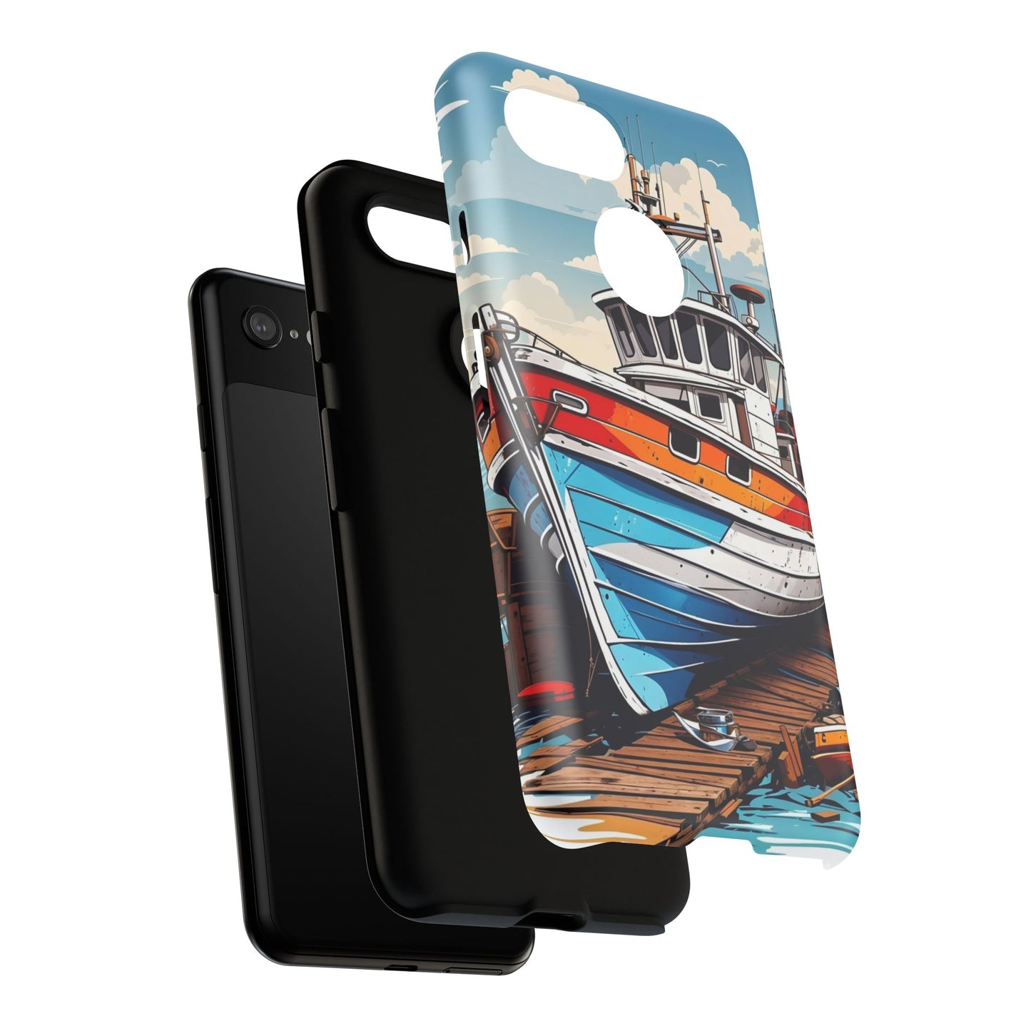 Colorful Fishing Boat Phone Case | Nautical Gift, Marine Design, Coastal Aesthetic, Summer Vibes, Sea Lover's Accessory