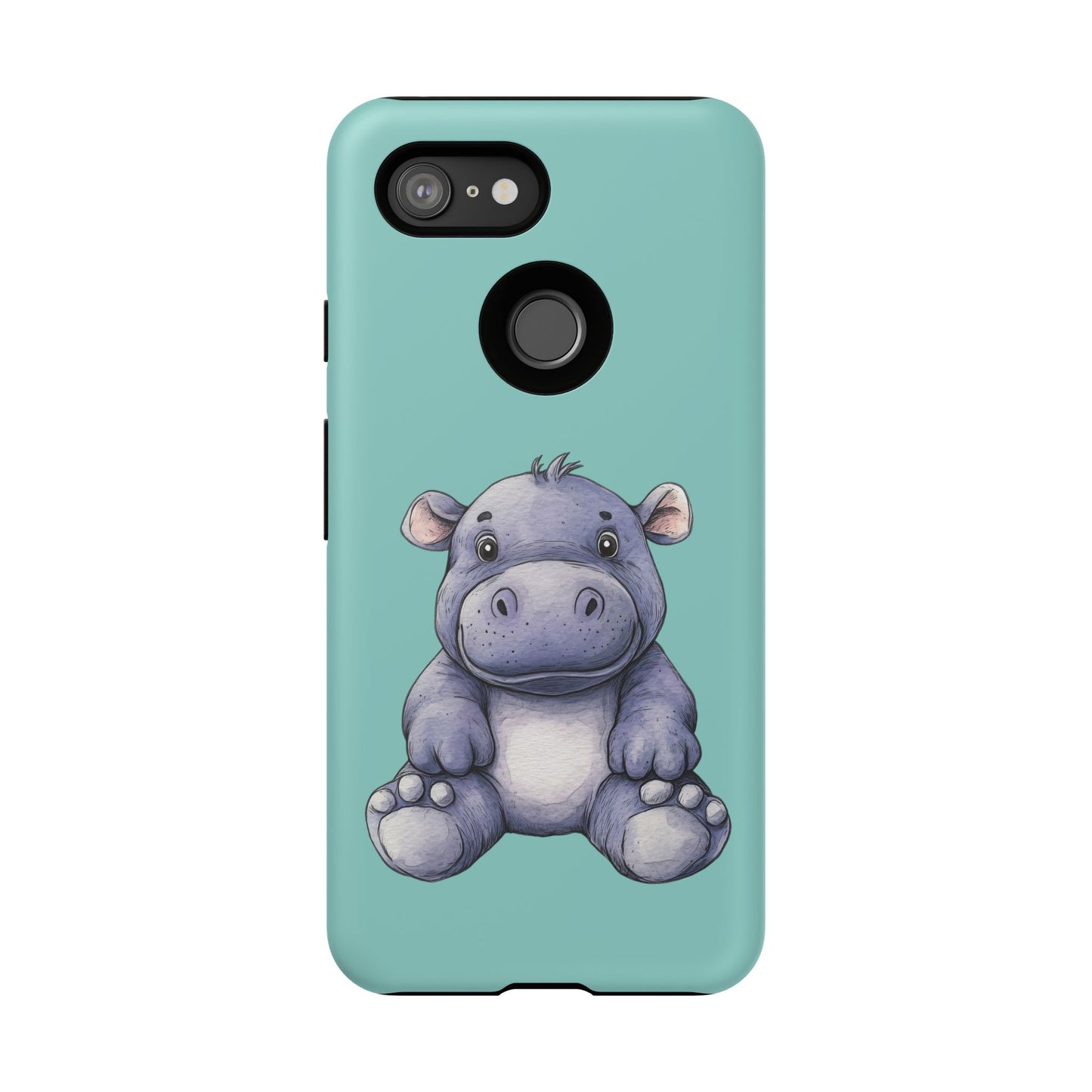 Cute Hippo Phone Case, Tough Phone Cover, Fun Animal Case, Gift for Kids, Cute Decor, Birthday Present