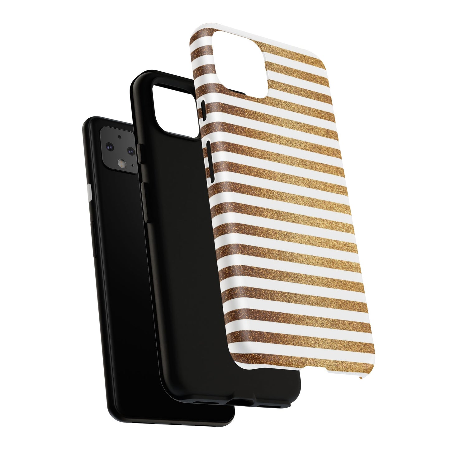 Glamorous Gold Striped Phone Case | Tough Cases, Stylish Phone Cover, Chic Accessories, Gift for Her, Fashionable Tech