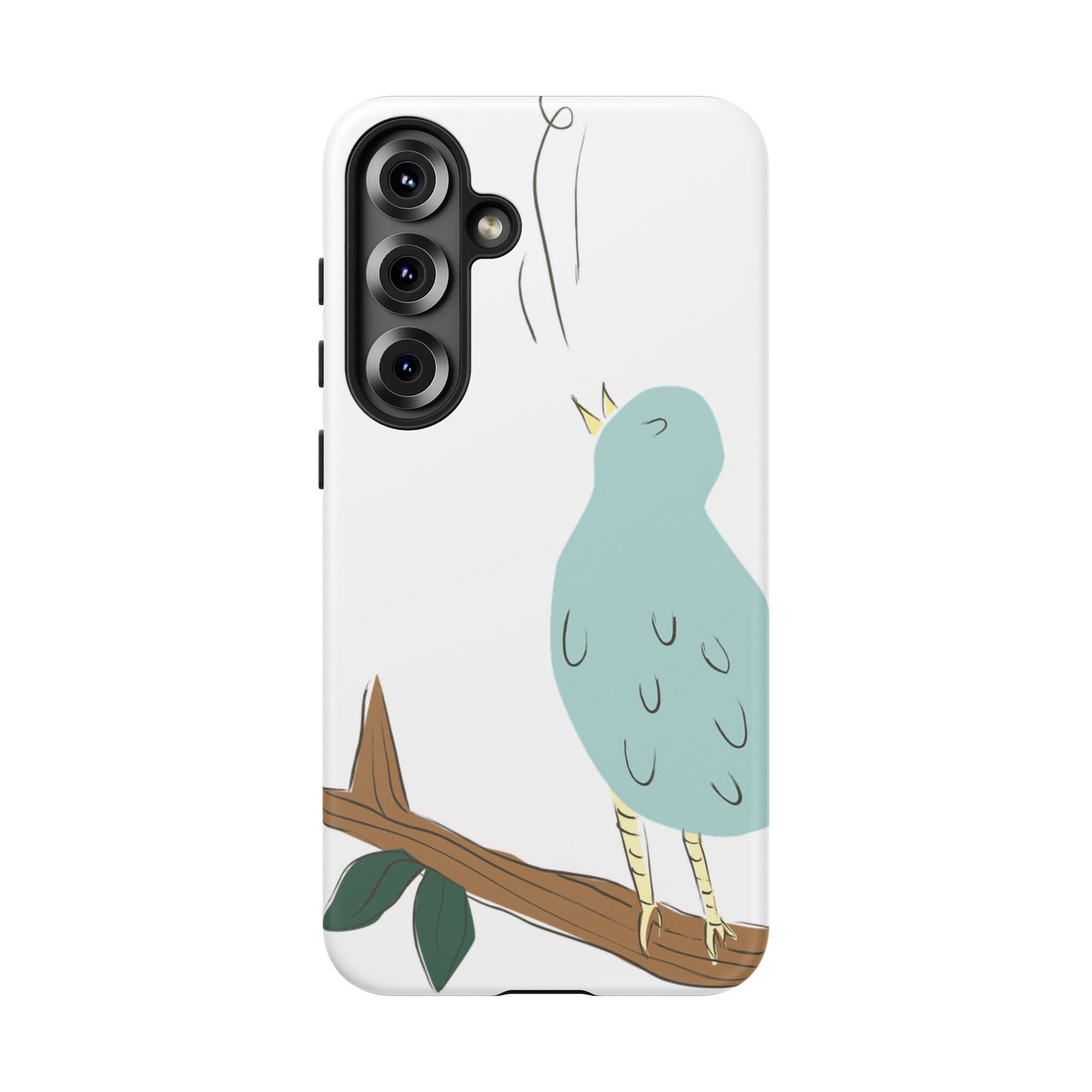 Birdsong Phone Case — Cute Blue Bird on Branch Protective Case