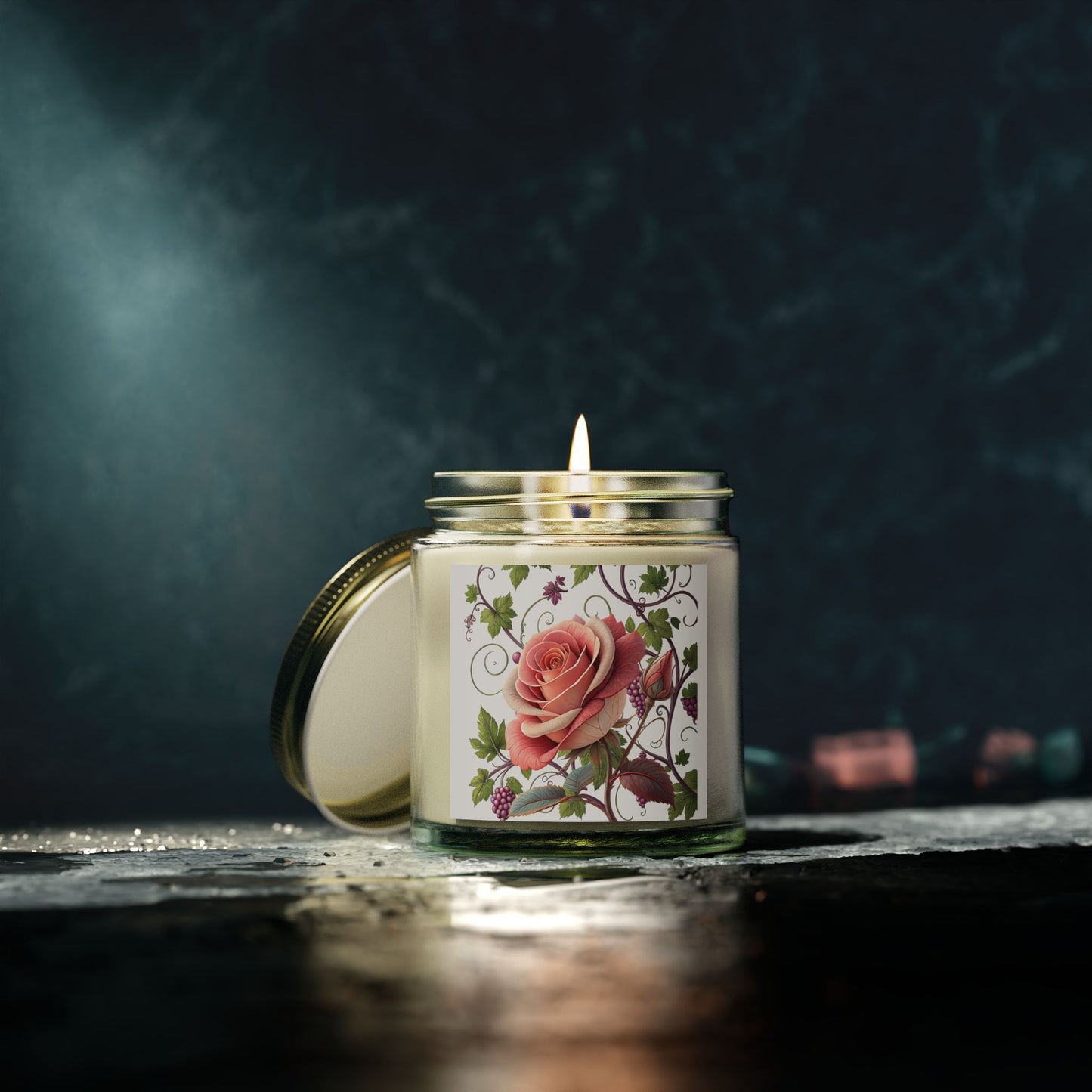 Romantic Floral Scented Candle, Perfect Gift for Her, Rose Essence, Home Decor, Aromatherapy